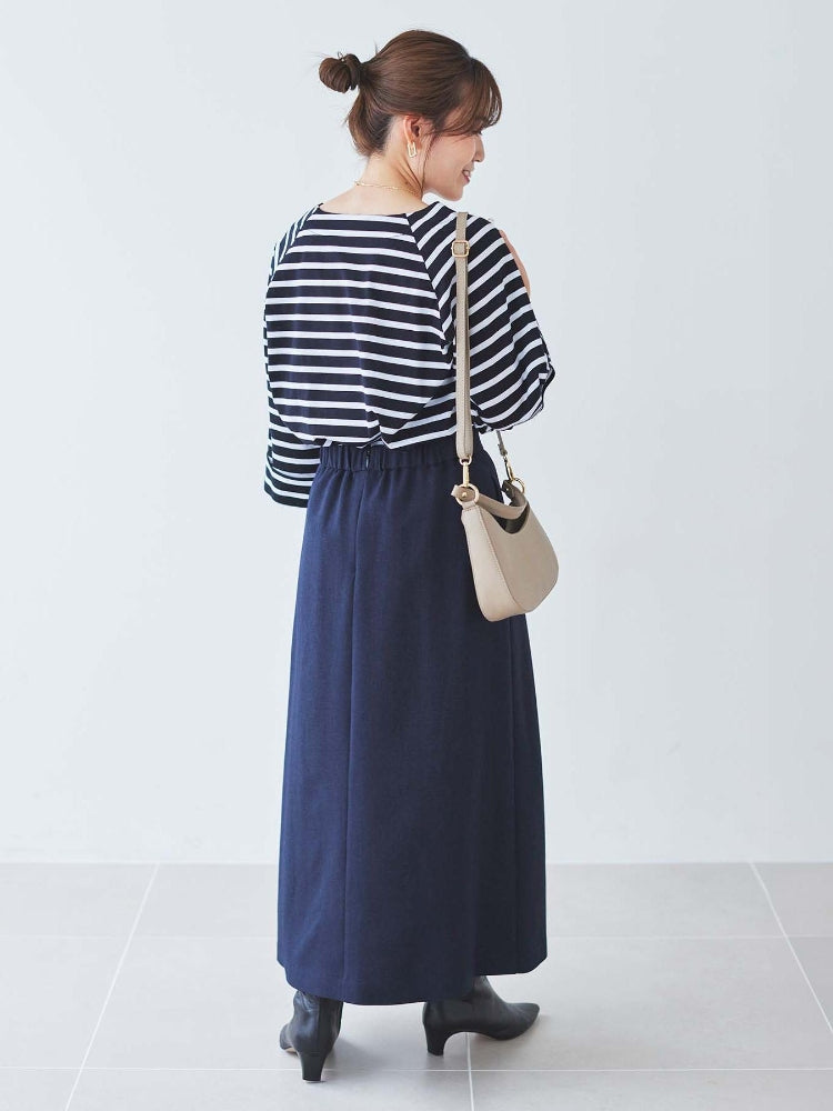 ルクールブラン le.coeur blanc カルゼマリントラペーズスカート （ホワイト） ホワイト