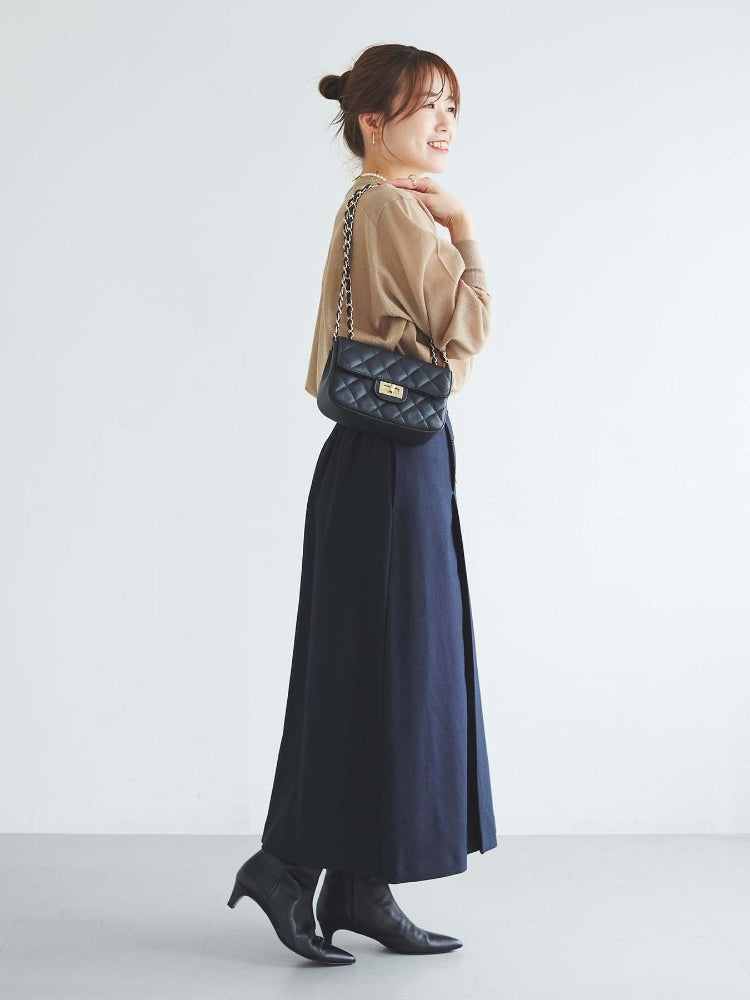 ルクールブラン le.coeur blanc カルゼマリントラペーズスカート （ホワイト） ホワイト