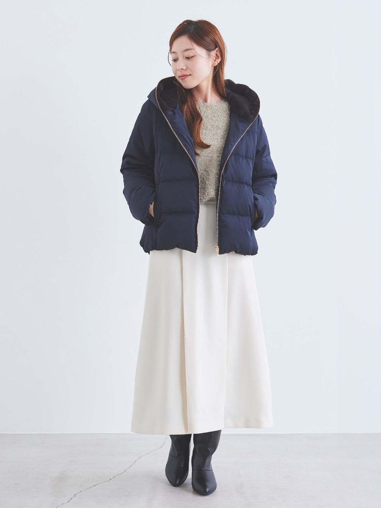 ルクールブラン le.coeur blanc カルゼマリントラペーズスカート （ホワイト） ホワイト