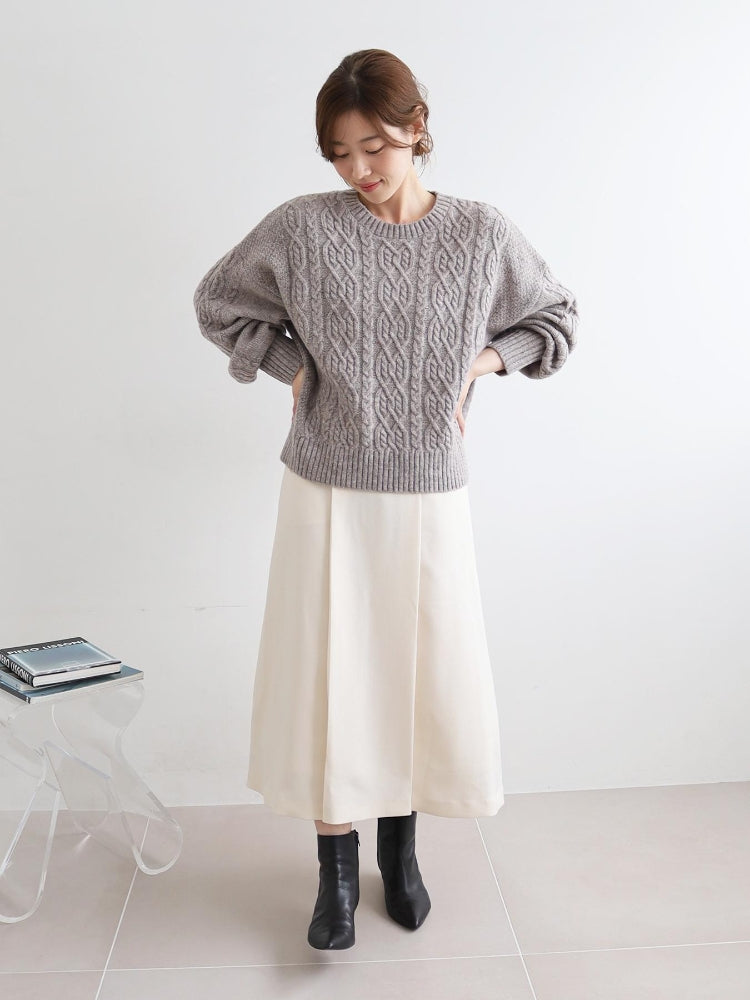 ルクールブラン le.coeur blanc カルゼマリントラペーズスカート （ホワイト） ホワイト