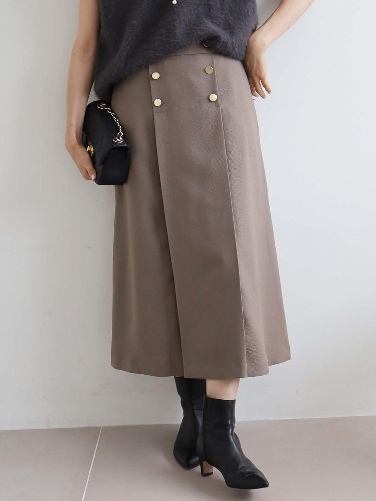 ルクールブラン le.coeur blanc カルゼマリントラペーズスカート （ホワイト） ホワイト