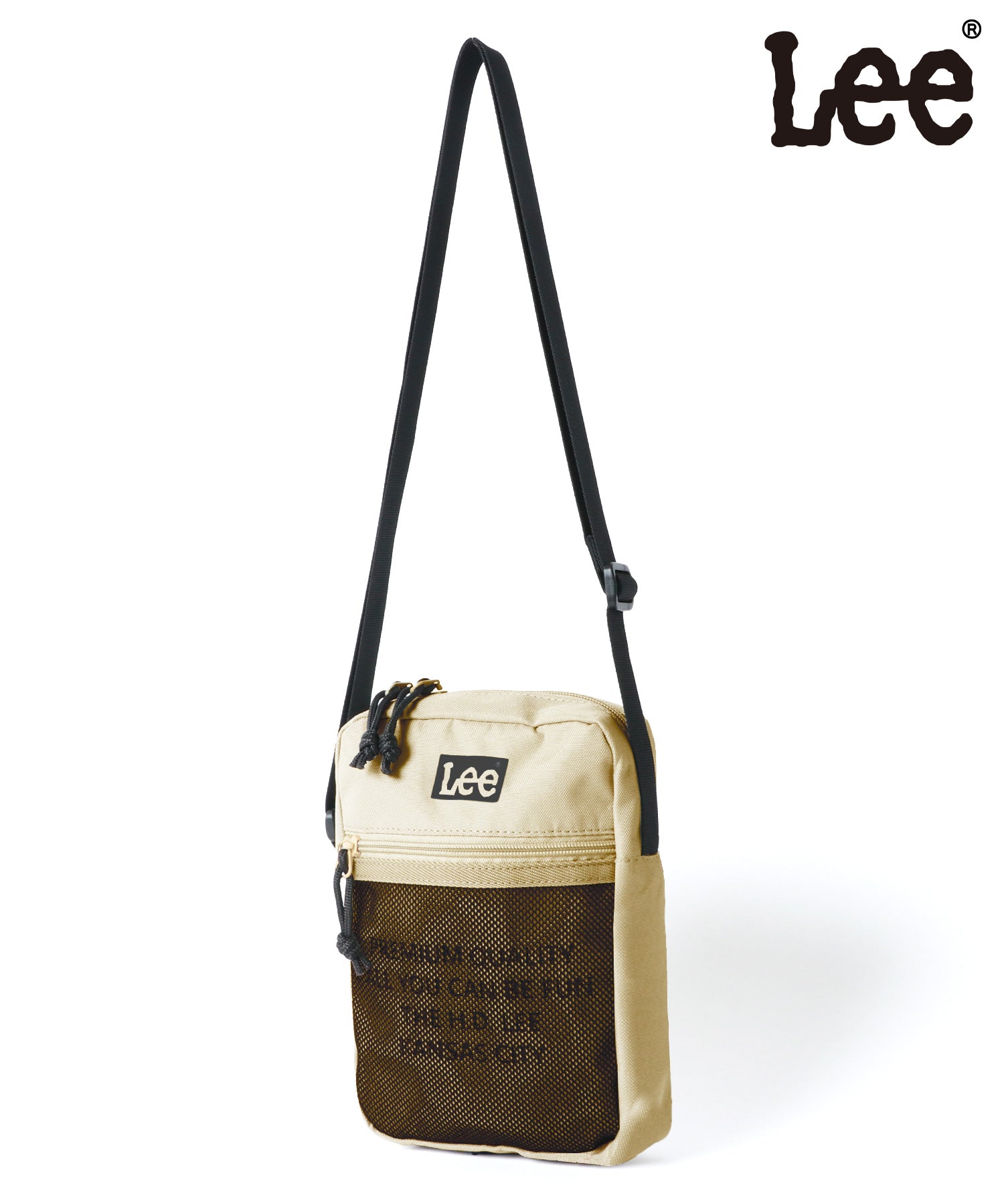 リー Lee ショルダーバッグ レディース メンズ ブランド おしゃれ カジュアル 旅行 トラベル かわいい 可愛い 大人 ミニ 軽量 コンパクト 小さめ 軽い きれいめ 縦型 男女兼用,ベージュ