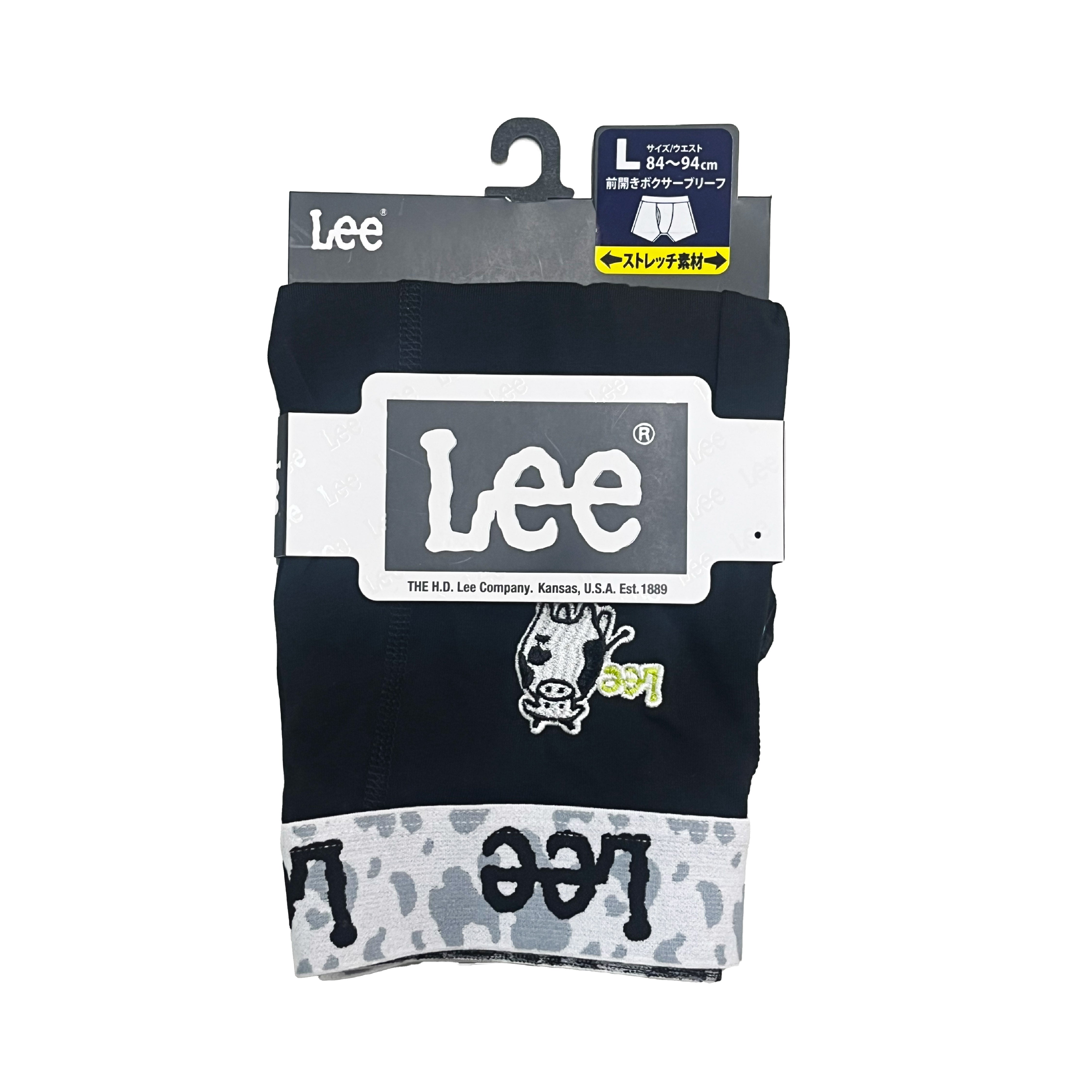 Lee Cow Pattern One-Point Embroidery Front-Opening Boxer Briefs [Non-R