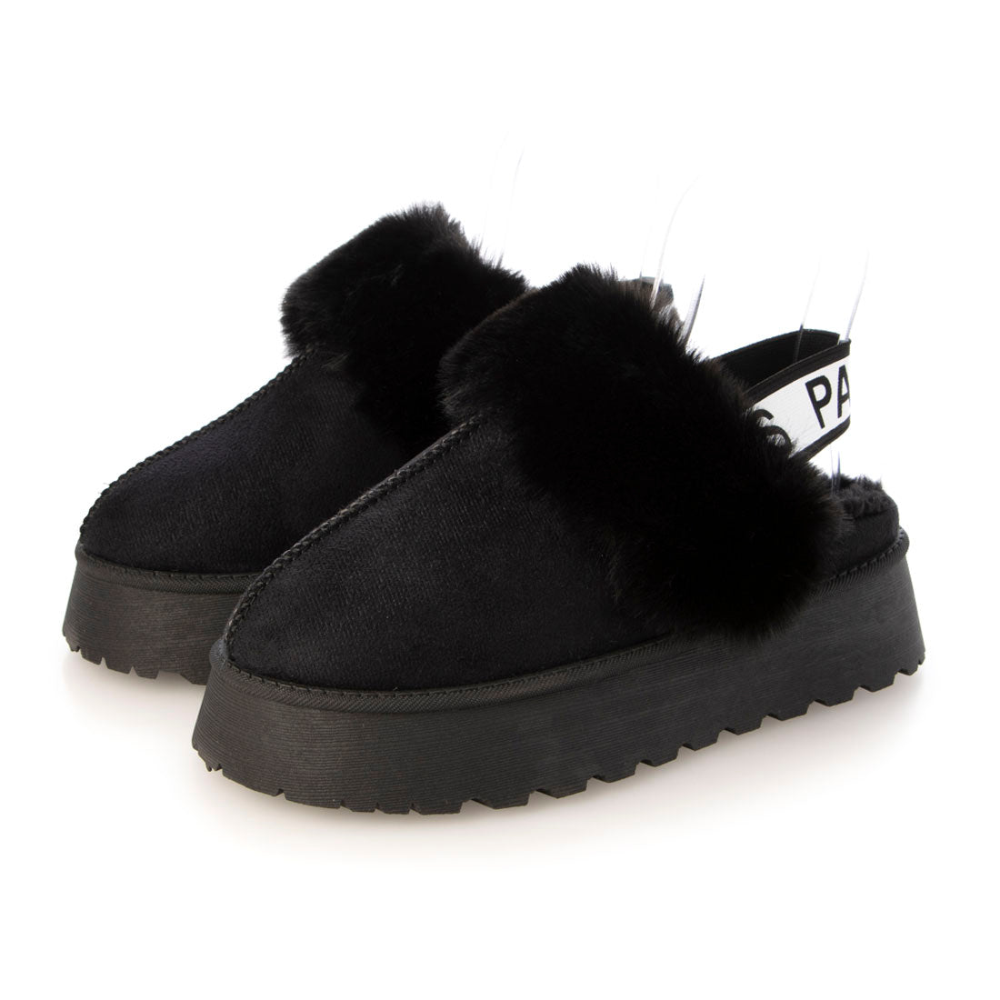 エルエフワイティー LFYT ファンキーレトロエコファー厚底ウィメンズサボ （BLACK） BLACK