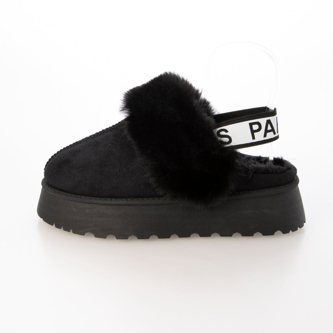 エルエフワイティー LFYT ファンキーレトロエコファー厚底ウィメンズサボ （BLACK） BLACK