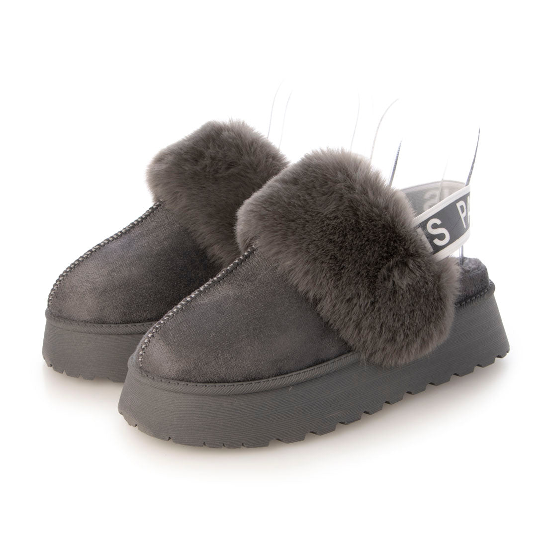 エルエフワイティー LFYT ファンキーレトロエコファー厚底ウィメンズサボ （GRAY） GRAY