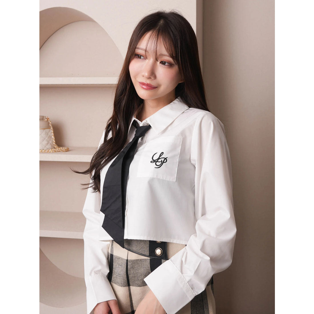 LIP SERVICE LIP SERVICE Tie SET Cropped Shirt