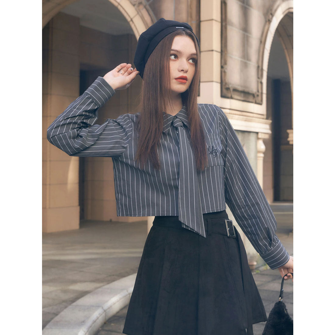 LIP SERVICE LIP SERVICE Tie SET Cropped Shirt