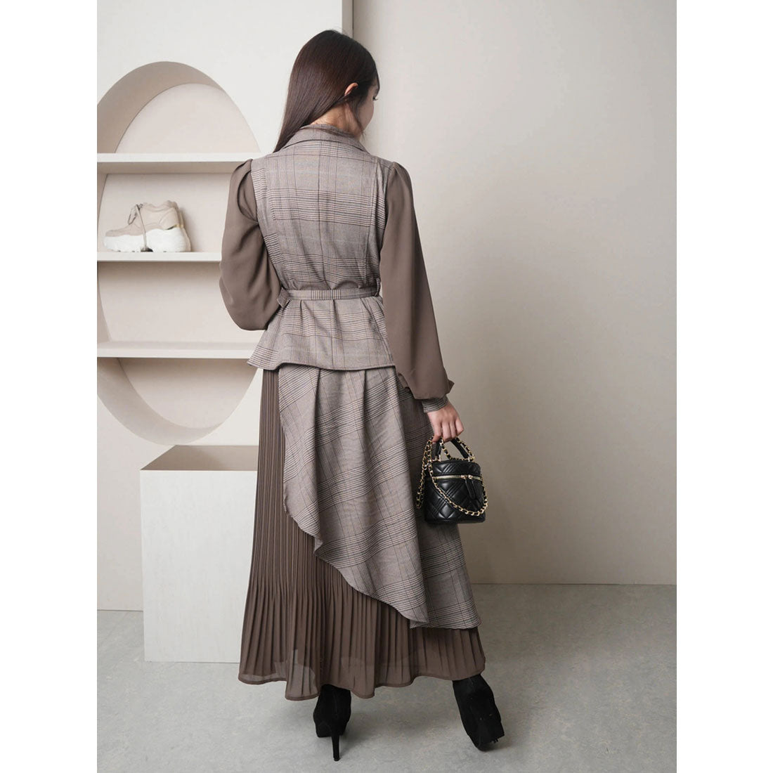 リップサービス LIP SERVICE ジャケットプリーツロングワンピース