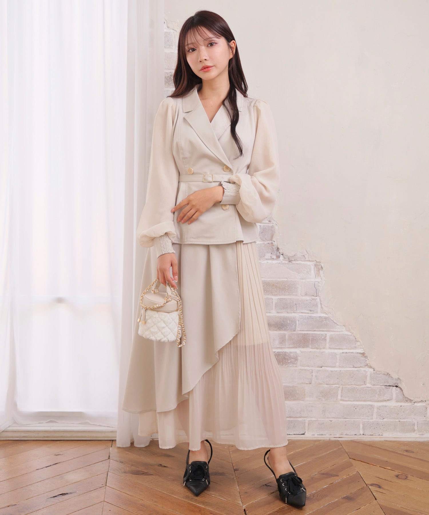 LIP SERVICE 風衣褶皺長洋裝