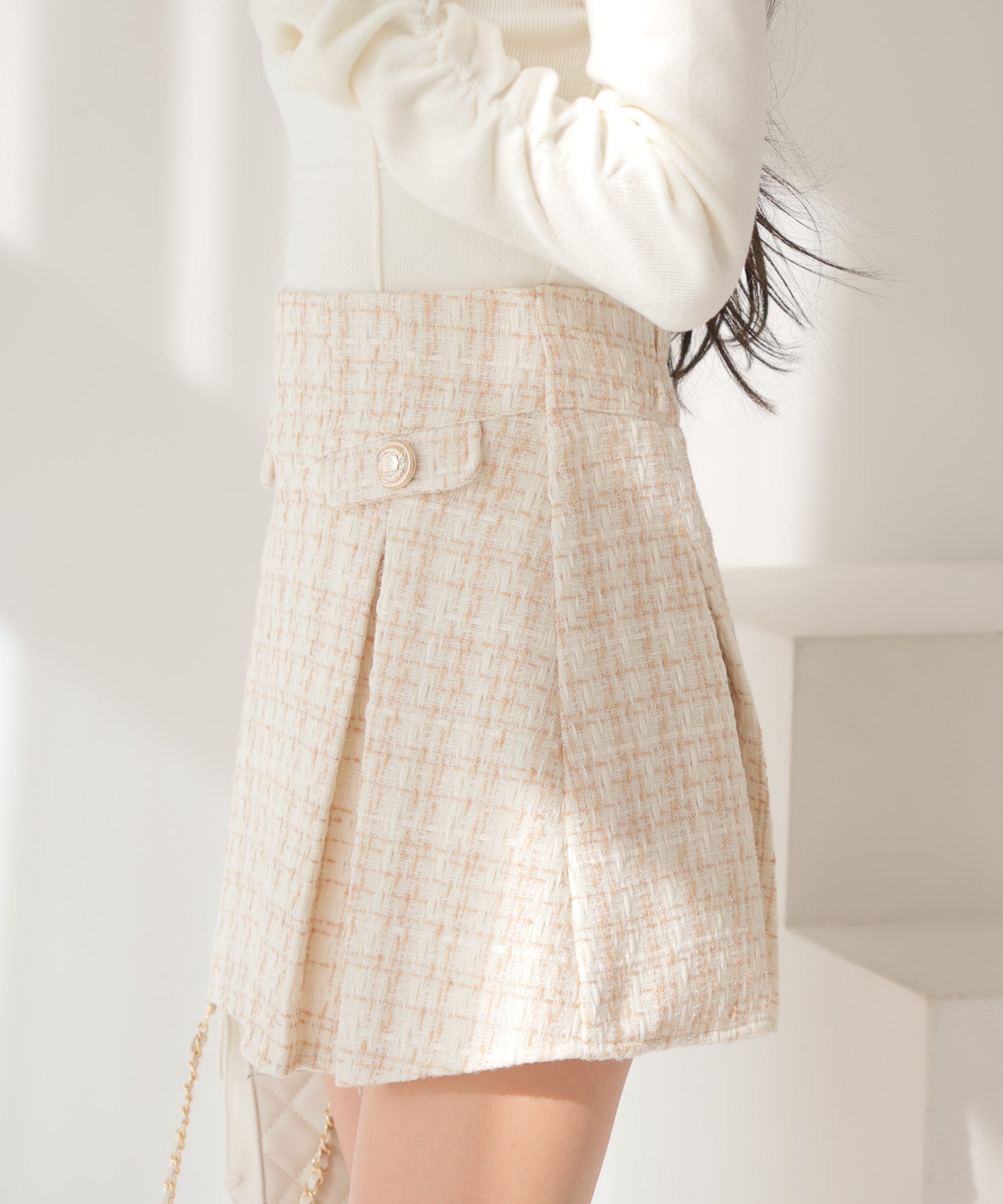 LIP SERVICE LIP SERVICE Spring Tweed Pleated Skirt