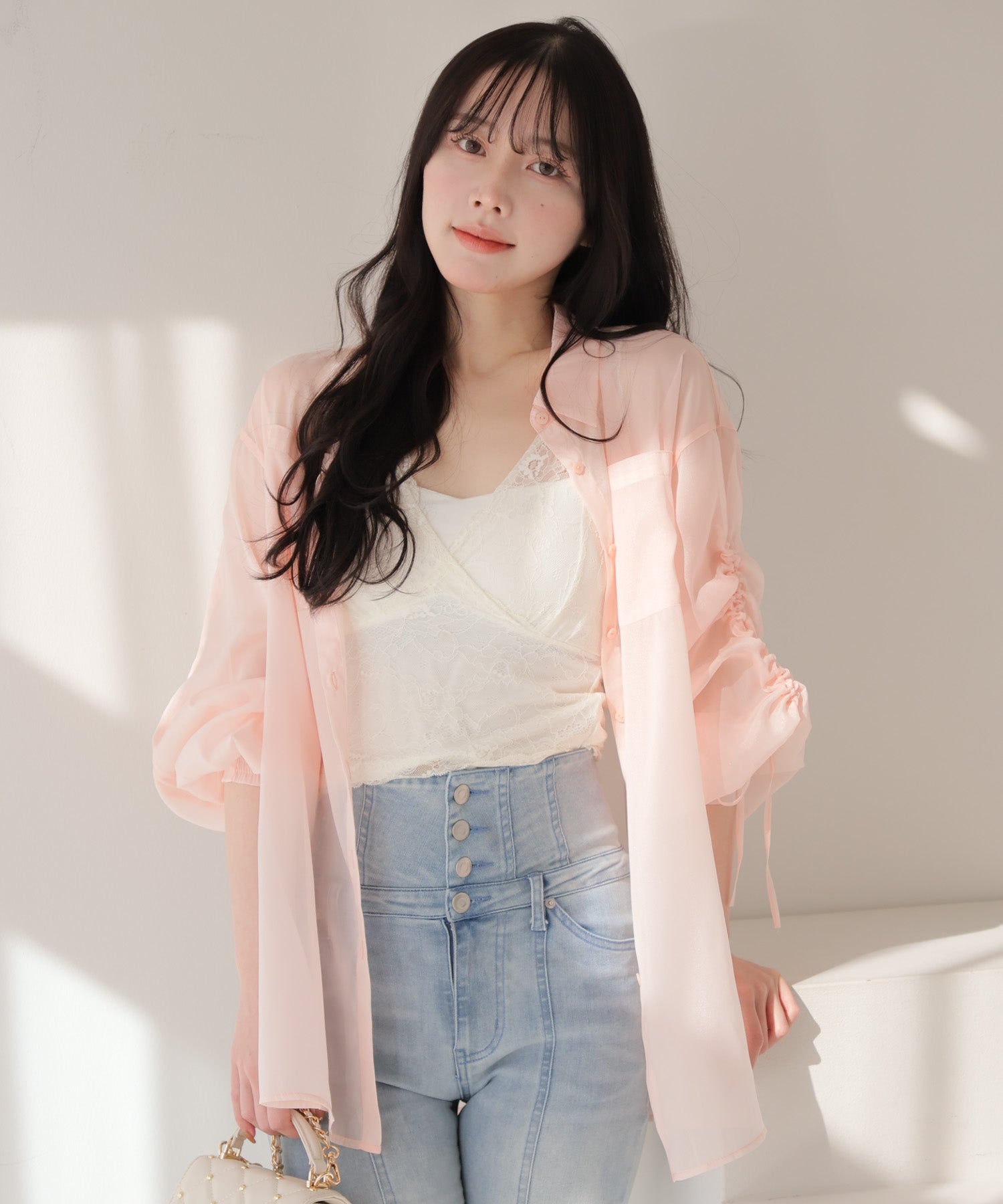 LIP SERVICE LIP SERVICE Drawstring Sleeve Sheer Shirt