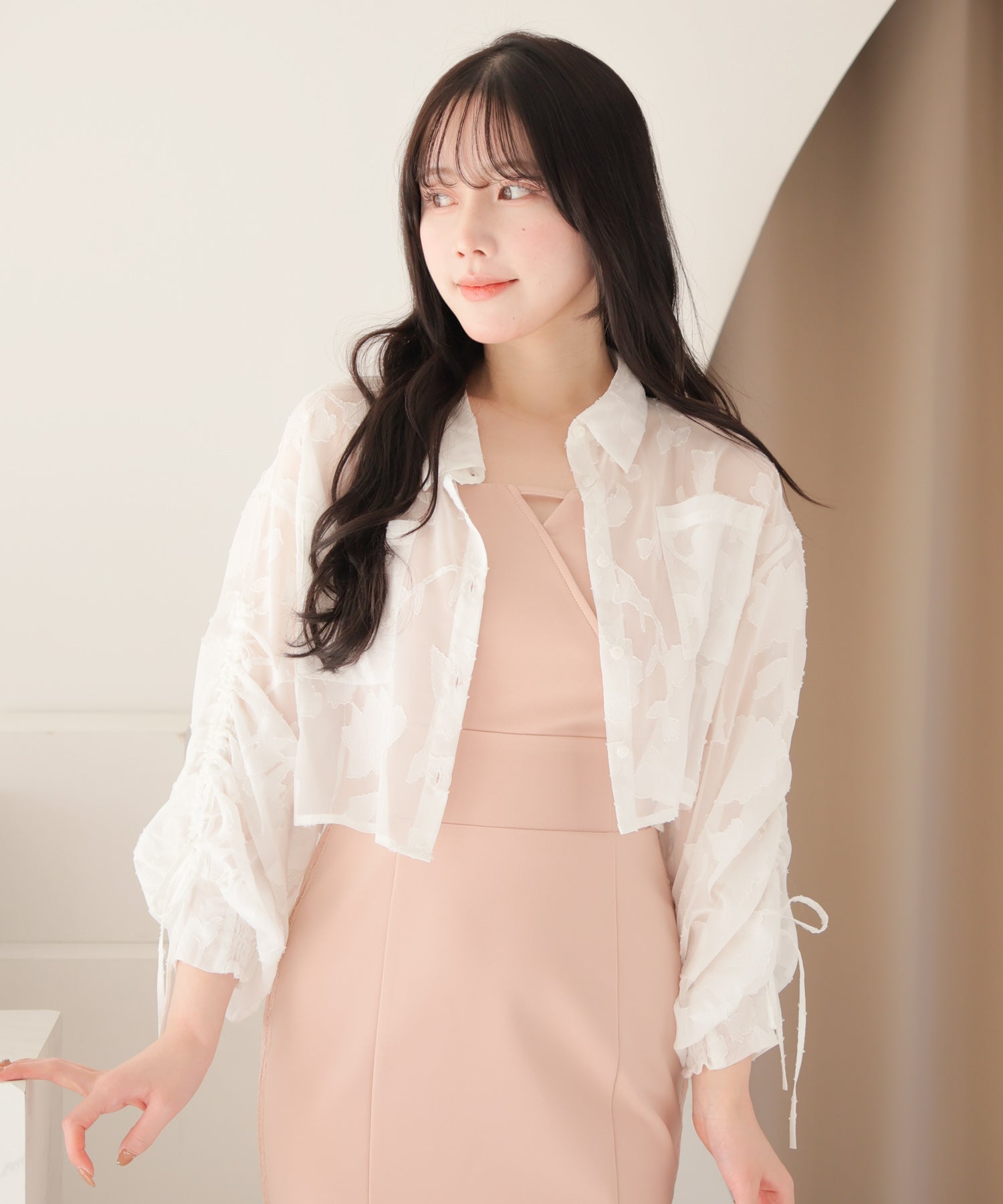 LIP SERVICE LIP SERVICE Drawstring Sleeve Sheer Shirt