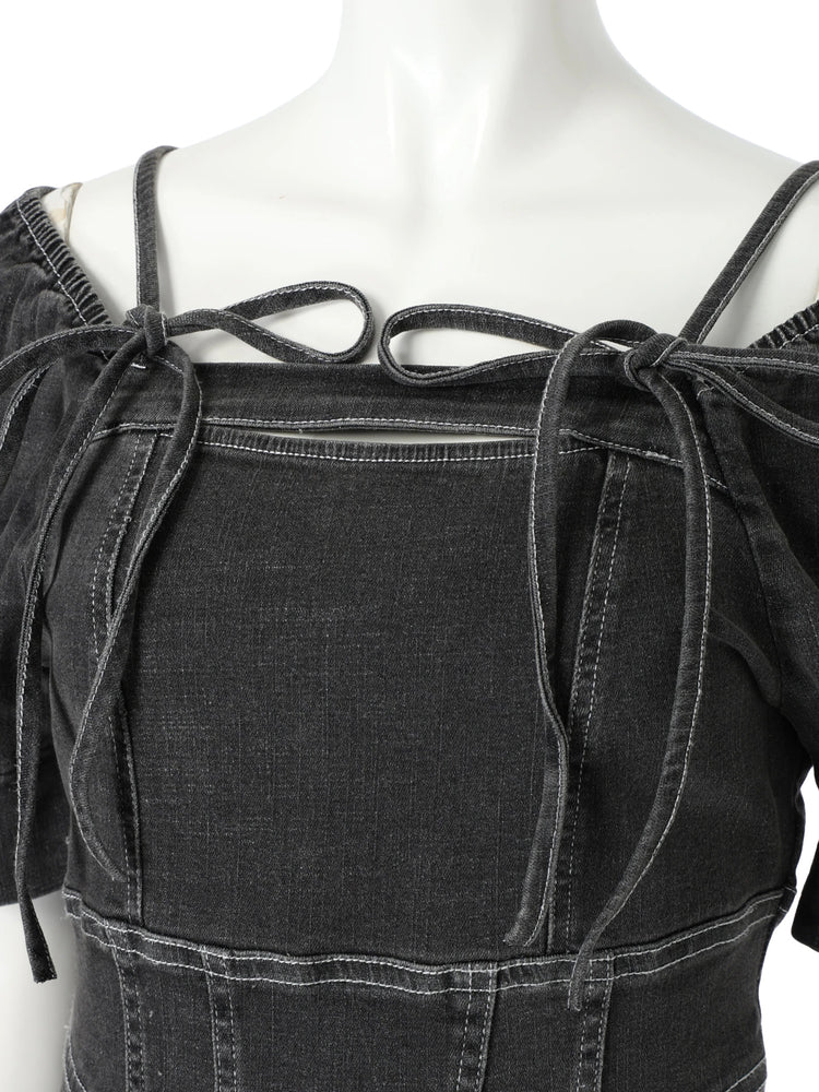 リップサービス LIP SERVICE バストオープンデニムマーメイドワンピース （グレー） グレー