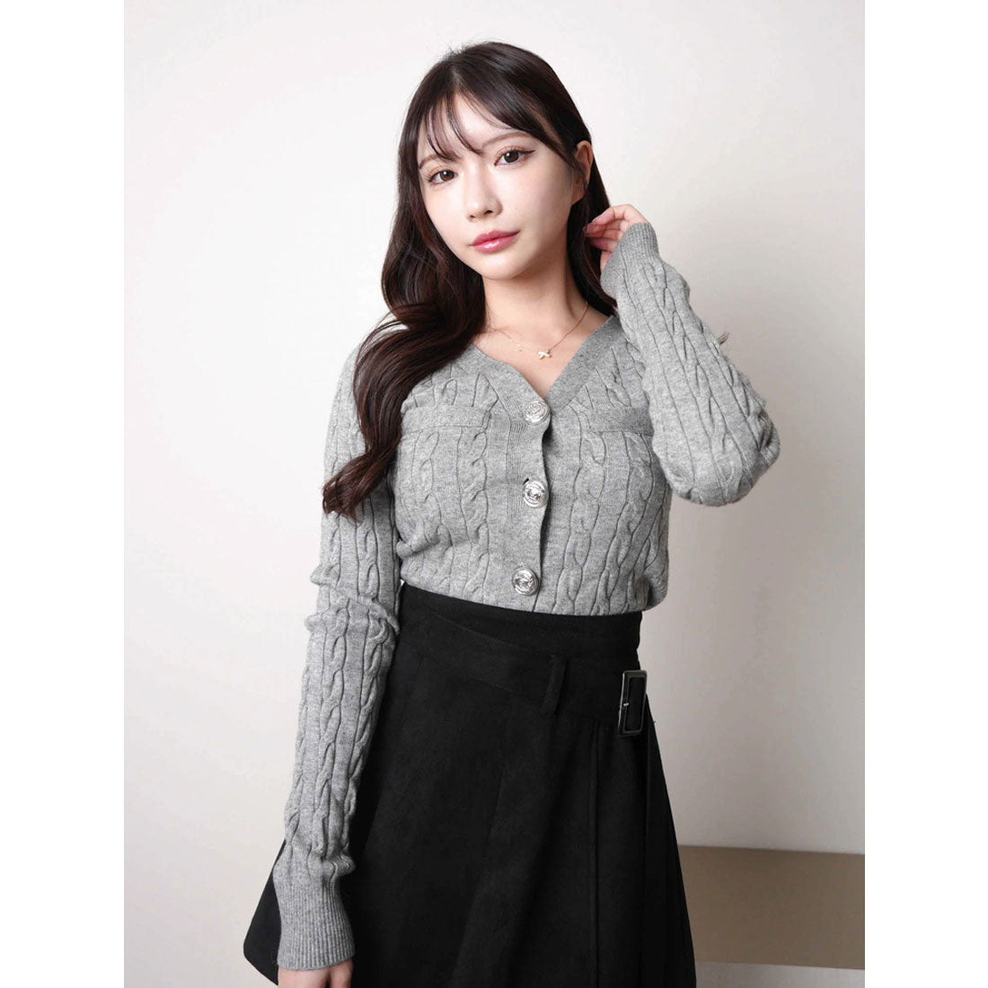 リップサービス LIP SERVICE ケーブルニットボタンカーディガン