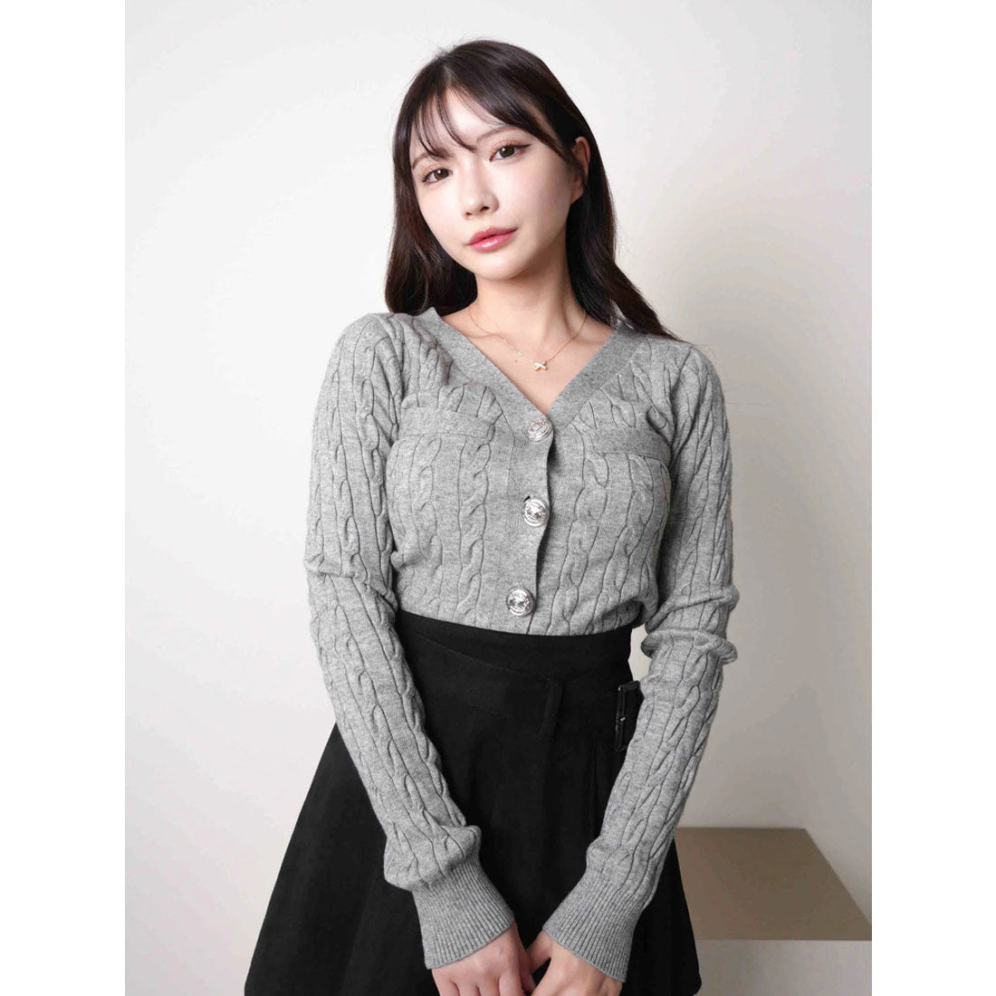 リップサービス LIP SERVICE ケーブルニットボタンカーディガン