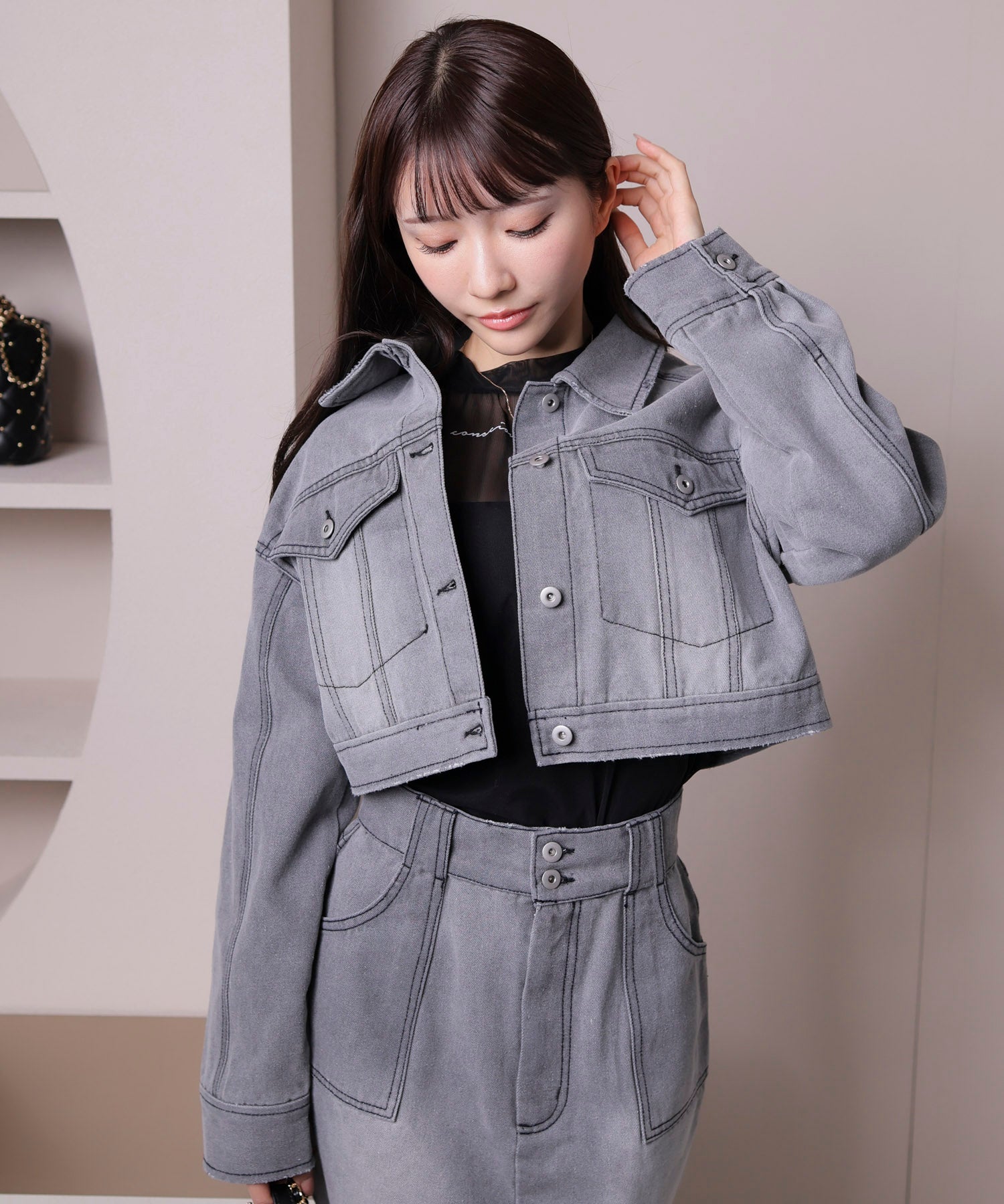 リップサービス LIP SERVICE lady denimクロップドGジャン