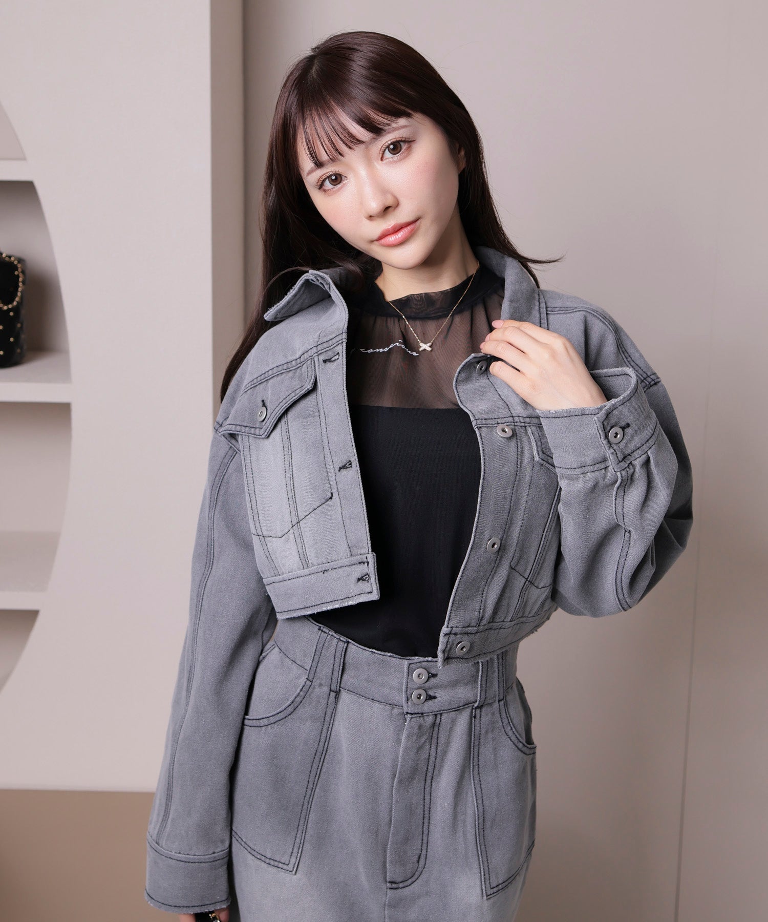 リップサービス LIP SERVICE lady denimクロップドGジャン
