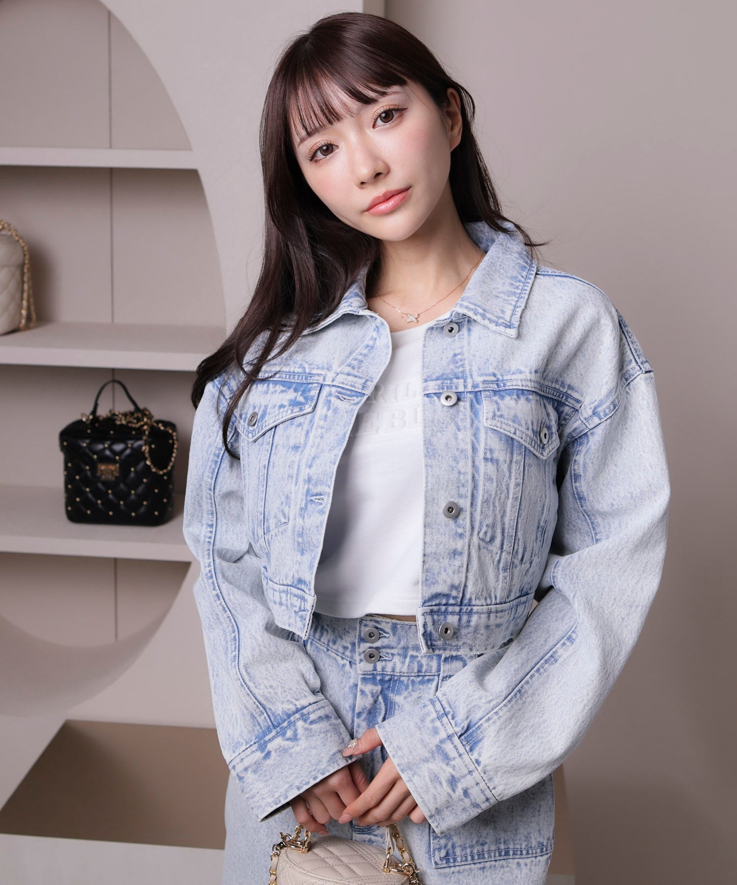 リップサービス LIP SERVICE lady denimクロップドGジャン