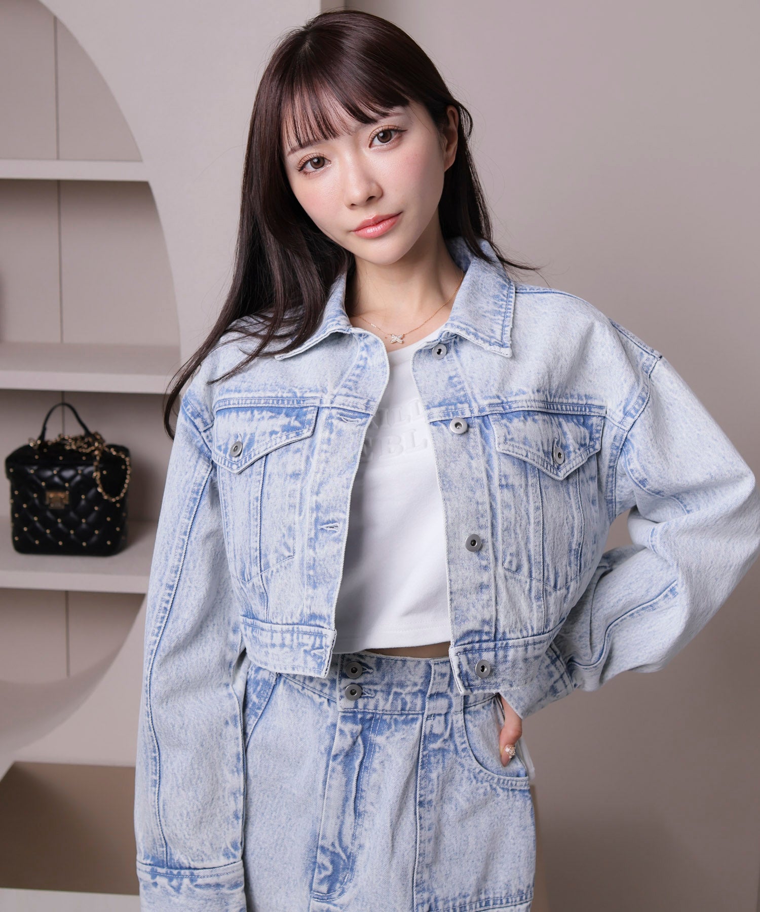 リップサービス LIP SERVICE lady denimクロップドGジャン