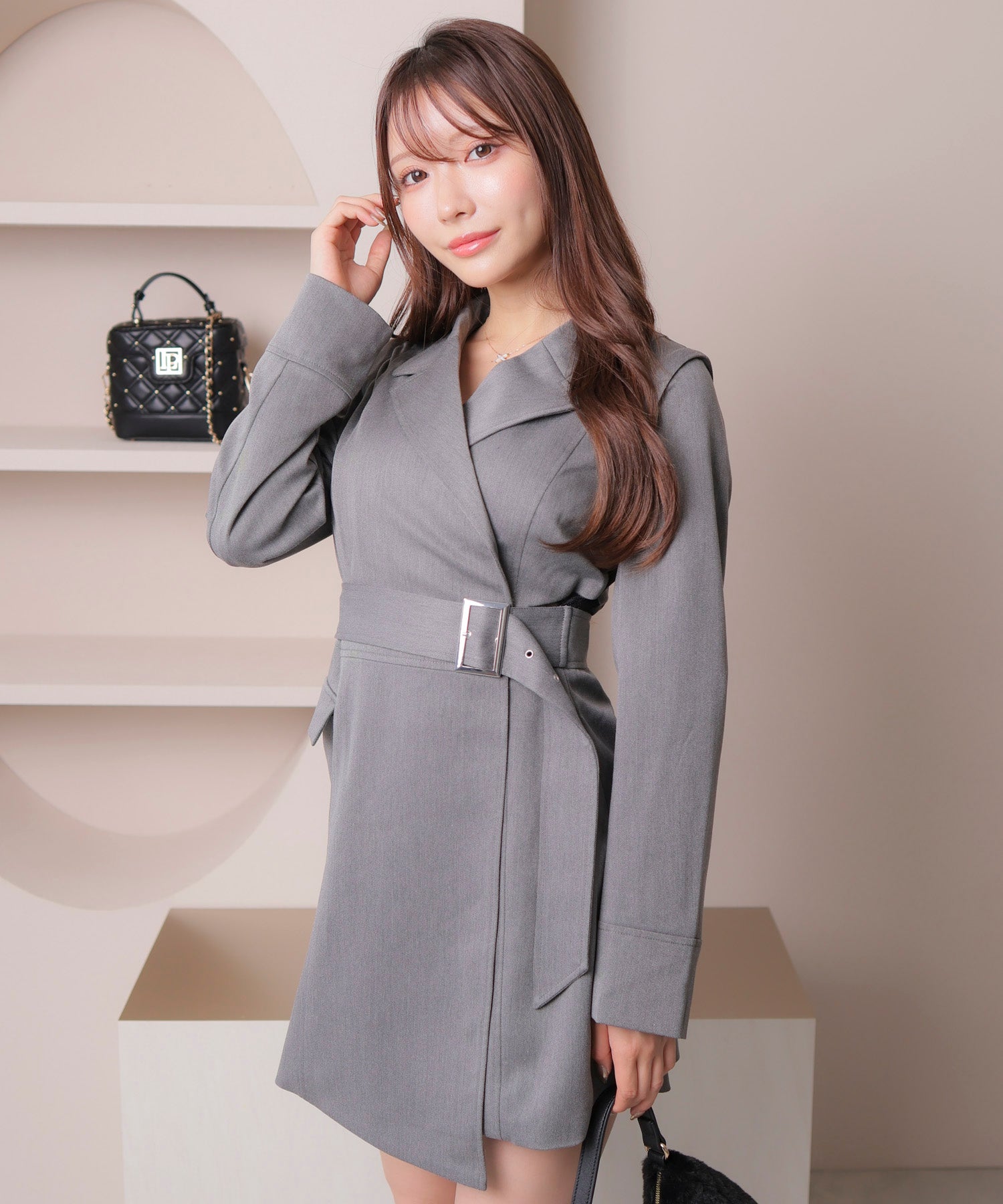 LIP SERVICE 2way Sleeve Side Sheer Jacket Dress