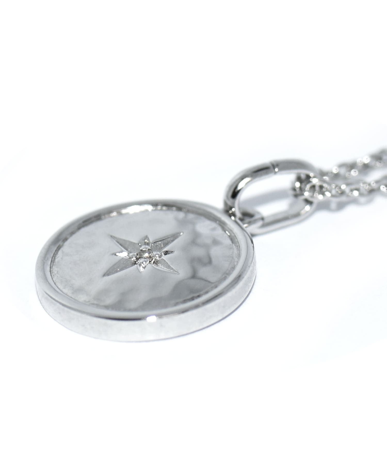 ライオンハート LION HEART 【限定展開】“LH-1”ツチメコインペアネックレス/ダイヤモンド/サージカルステンレス（金属アレルギー対応） （シルバー&ピンク） シルバー