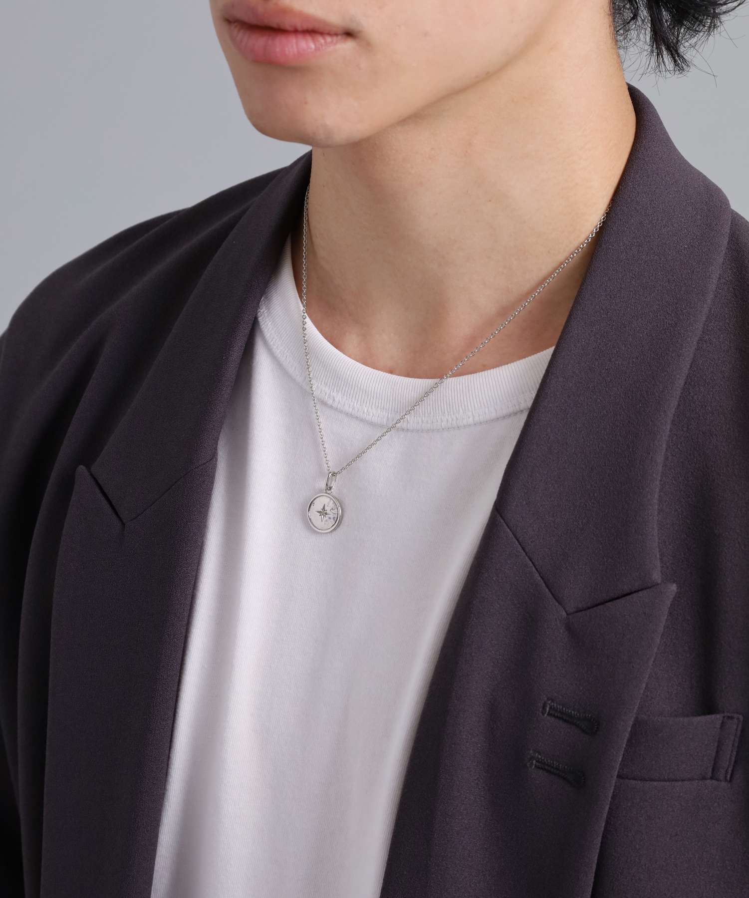 ライオンハート LION HEART 【限定展開】“LH-1”ツチメコインペアネックレス/ダイヤモンド/サージカルステンレス（金属アレルギー対応） （シルバー&ピンク） シルバー