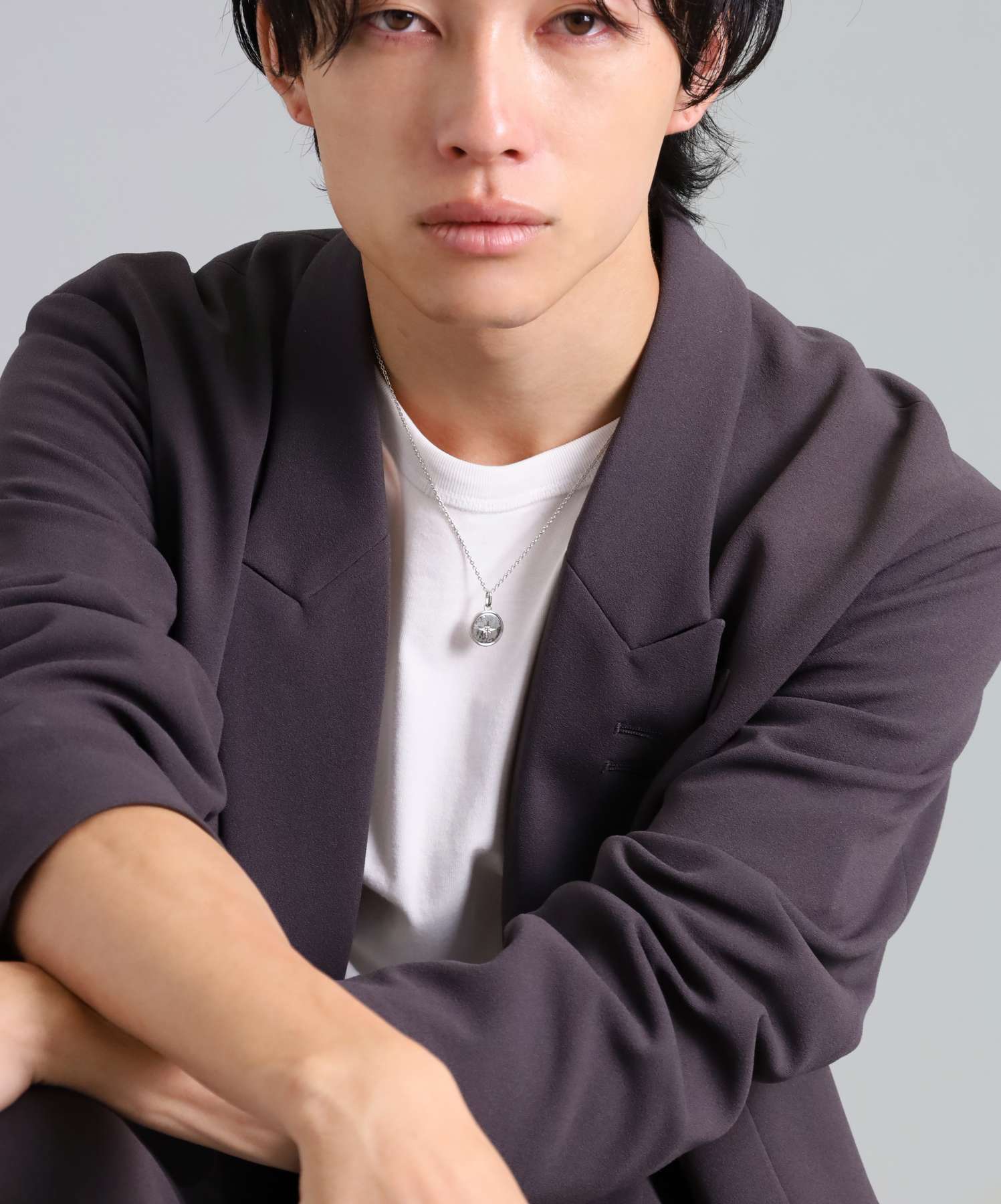 ライオンハート LION HEART 【限定展開】“LH-1”ツチメコインペアネックレス/ダイヤモンド/サージカルステンレス（金属アレルギー対応） （シルバー&ピンク） シルバー