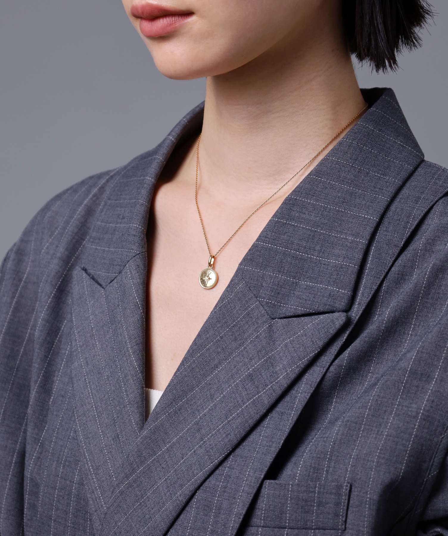 ライオンハート LION HEART 【限定展開】“LH-1”ツチメコインペアネックレス/ダイヤモンド/サージカルステンレス（金属アレルギー対応） （シルバー&ピンク） シルバー