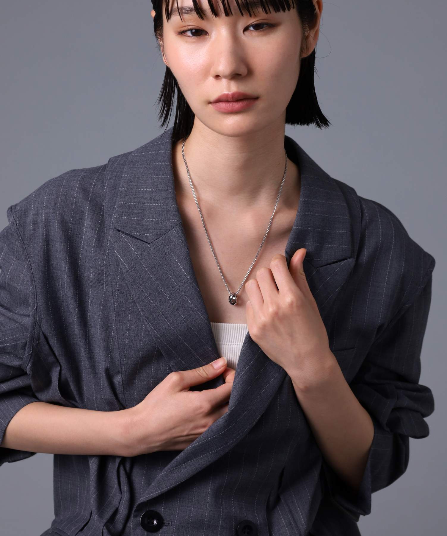 ライオンハート LION HEART 【限定展開】“THE EDGE”シグネチャーカッティングダブルリングネックレス/スペシャルパッケージ/サージカルステンレス（金属アレルギー対応） （シルバー） シルバー