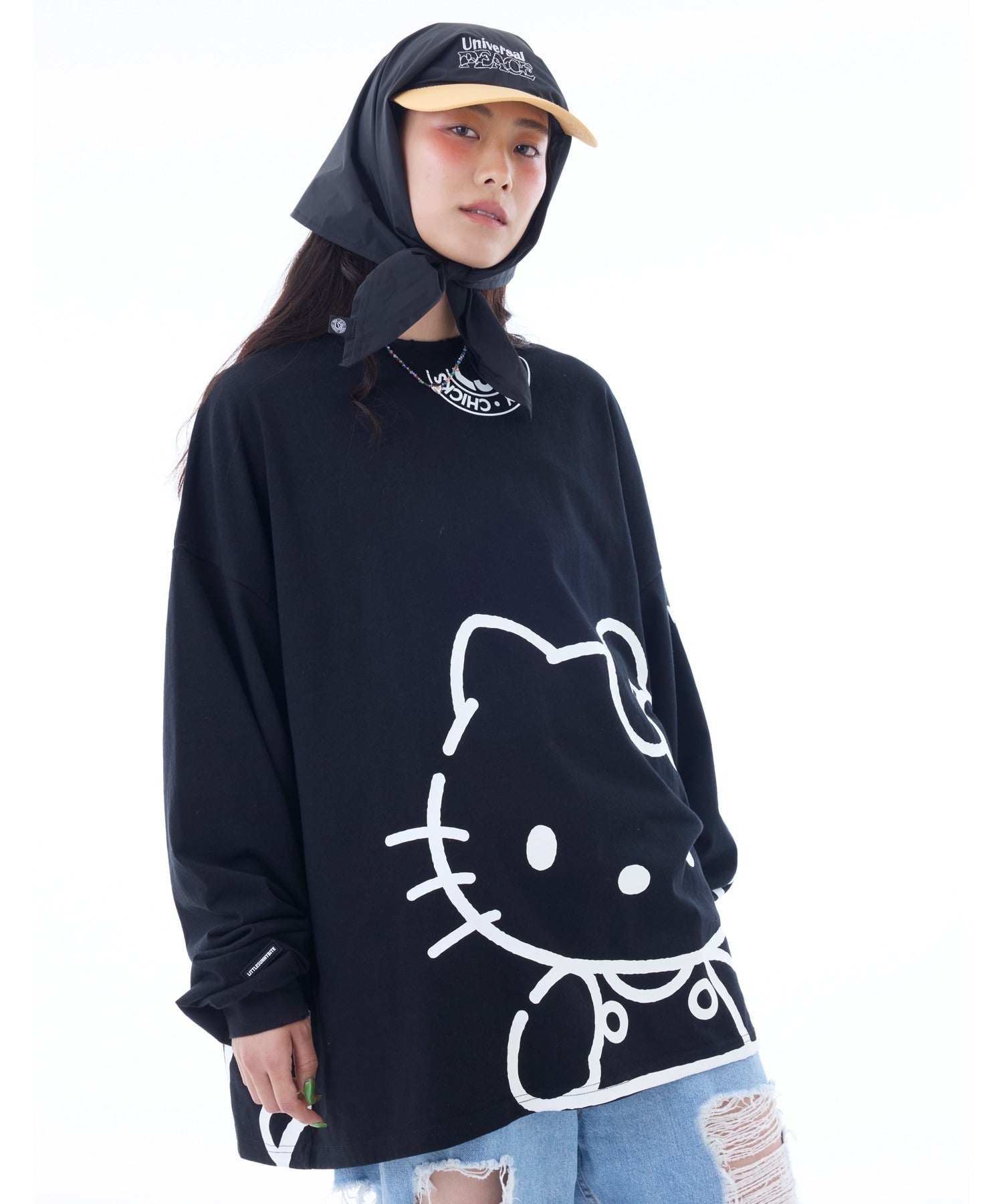 リトルサニーバイト little sunny bite 【little sunny bite】HELLO KITTY x little sunny bite long tee （ブラック） ブラック