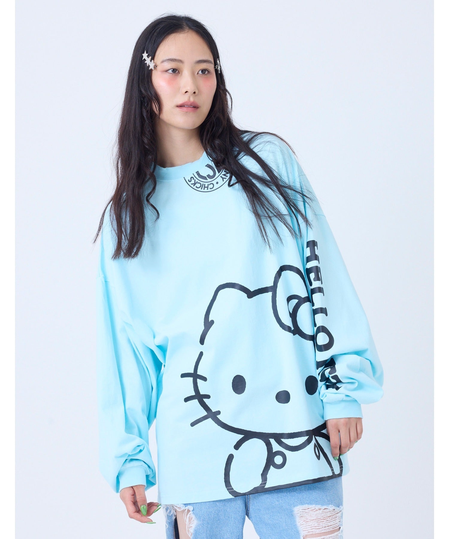 リトルサニーバイト little sunny bite 【little sunny bite】HELLO KITTY x little sunny bite long tee （ブラック） ブラック