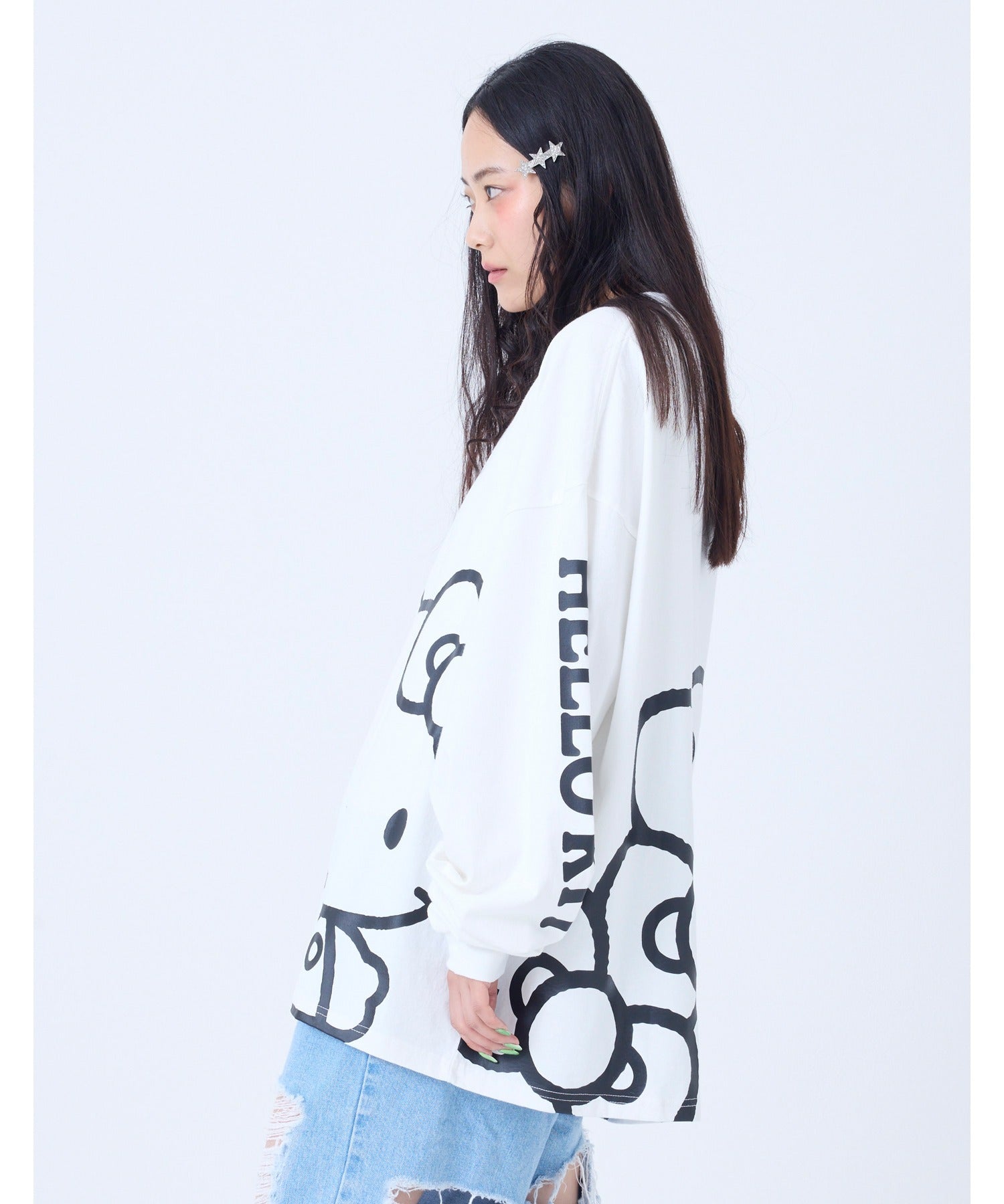 リトルサニーバイト little sunny bite 【little sunny bite】HELLO KITTY x little sunny bite long tee （ブラック） ブラック