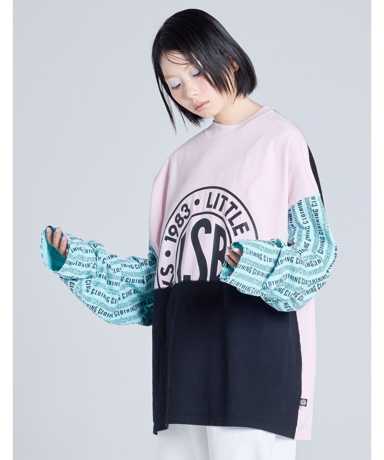 リトルサニーバイト little sunny bite 【Little Sunny Bite】LSB logo long tee （ピンク） ピンク