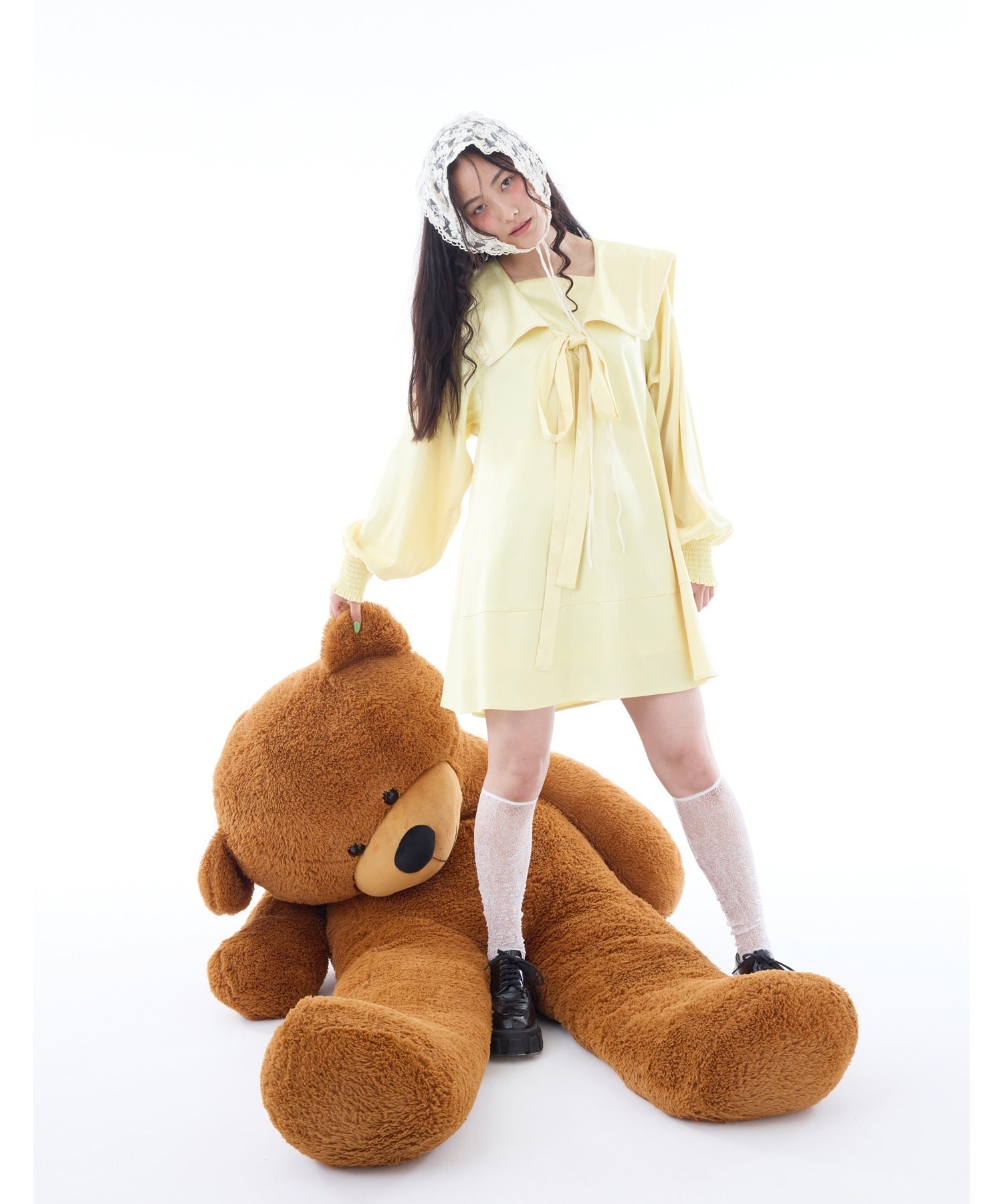 リトルサニーバイト little sunny bite 【little sunny bite】satin sailor dress （ピンク） ピンク