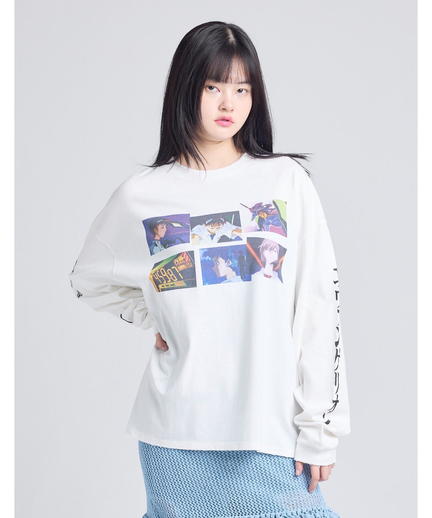 リトルサニーバイト little sunny bite evangelion x little sunny bite long tee （ホワイト） ホワイト