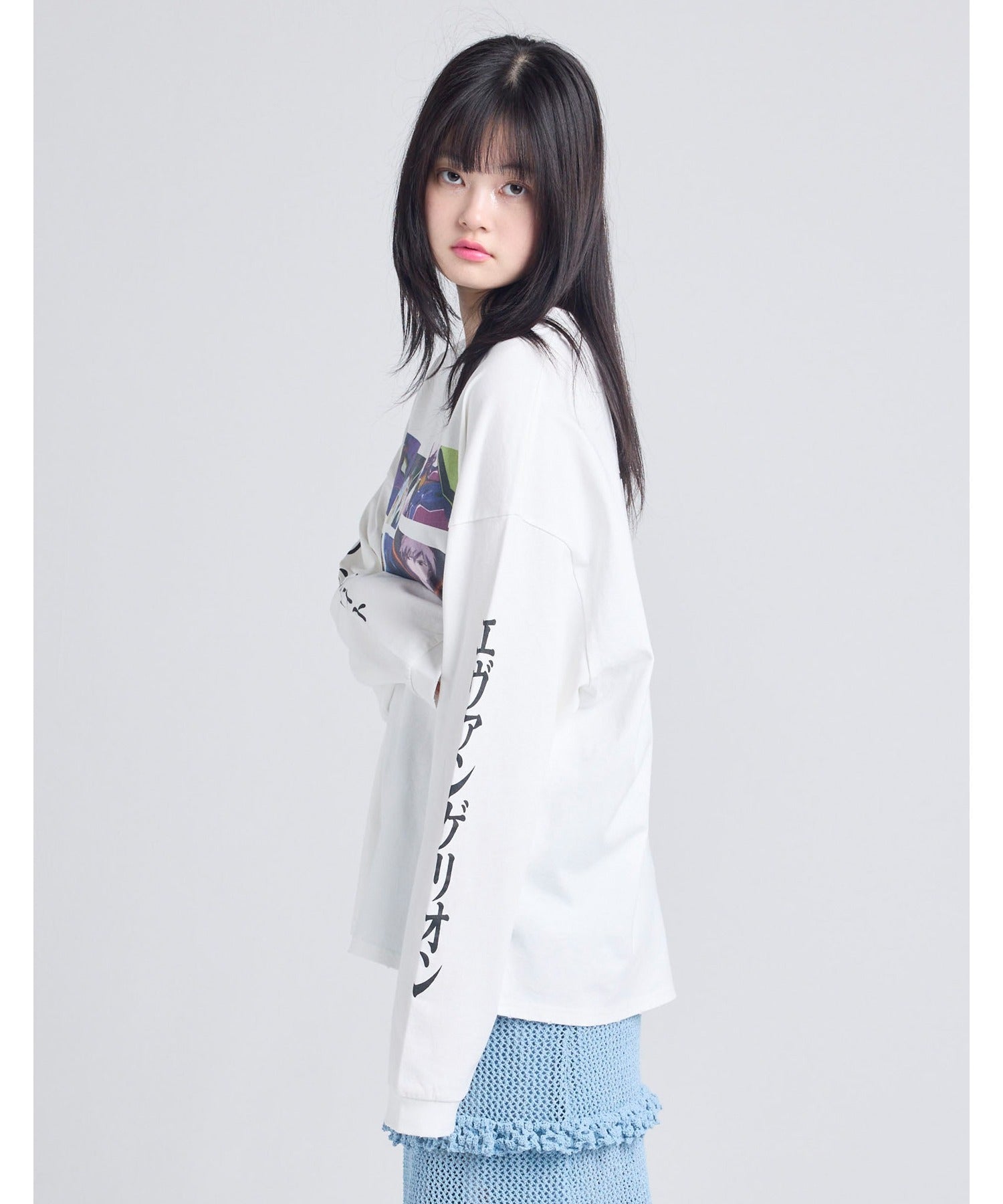 リトルサニーバイト little sunny bite evangelion x little sunny bite long tee （ホワイト） ホワイト