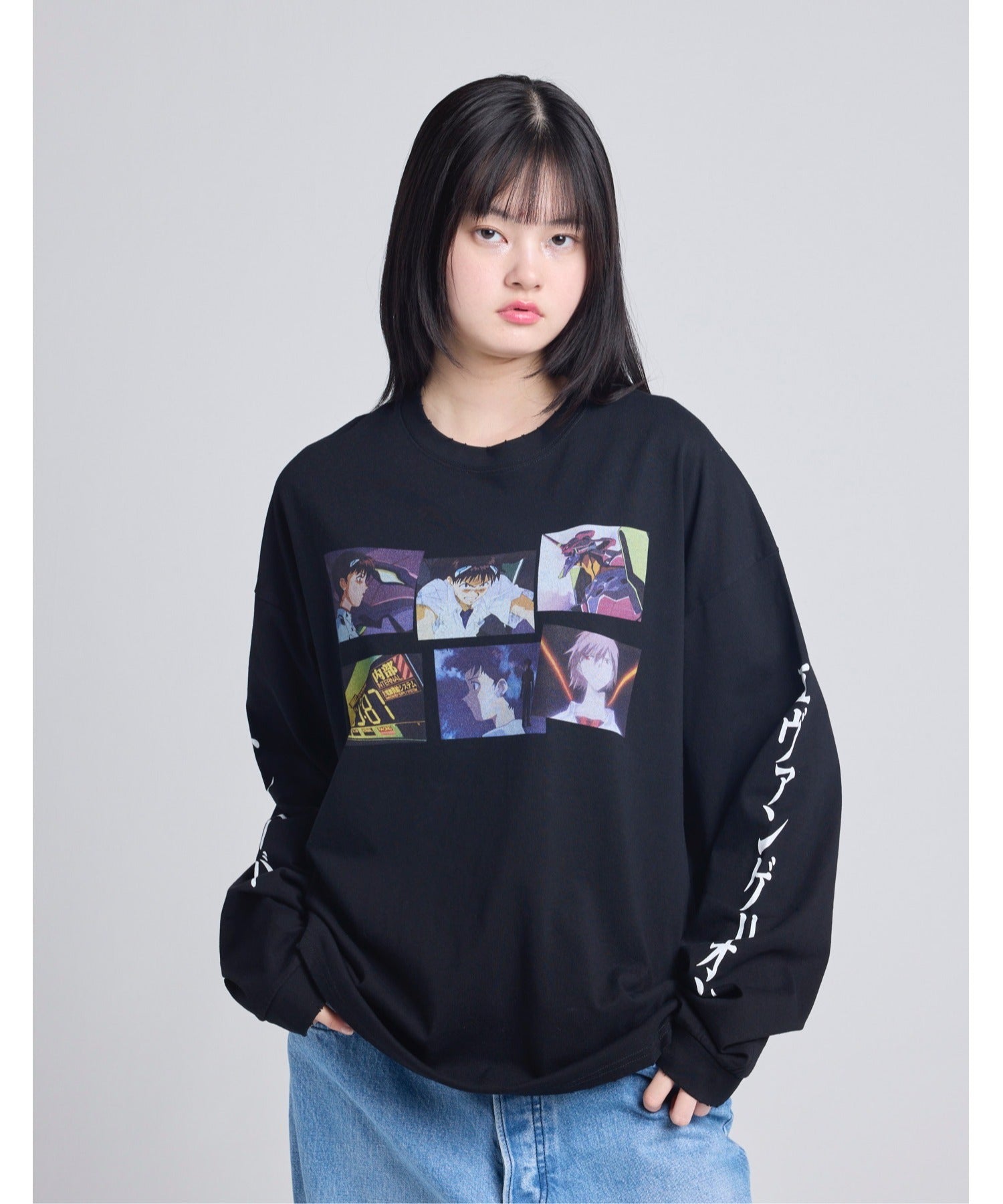 リトルサニーバイト little sunny bite evangelion x little sunny bite long tee （ホワイト） ホワイト