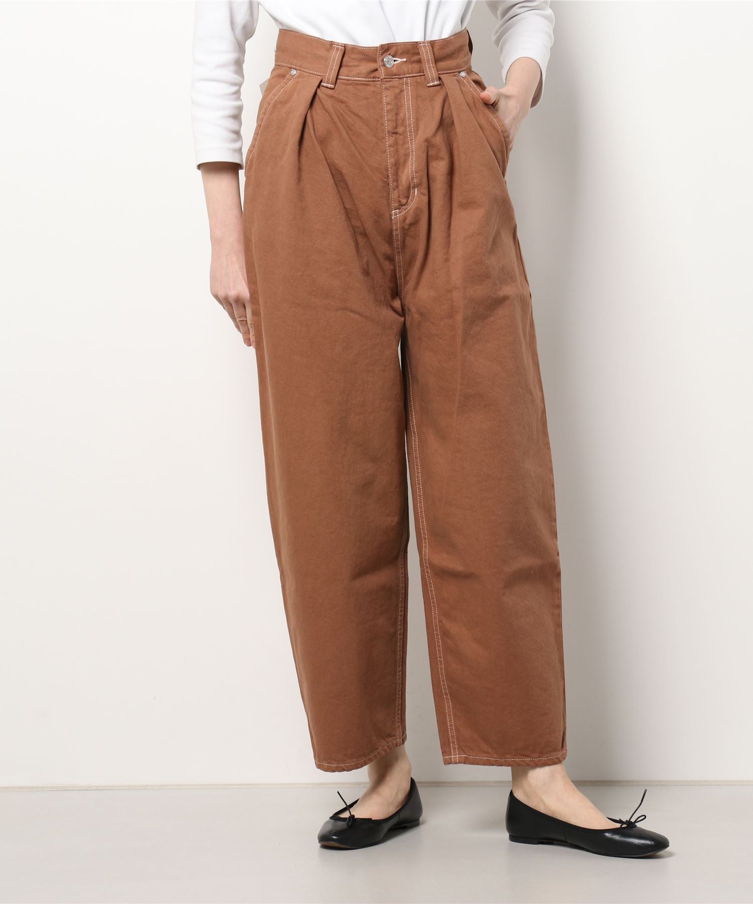 リトルサニーバイト little sunny bite Little sunny bite】Bomber denim pants （ブラウン） ブラウン