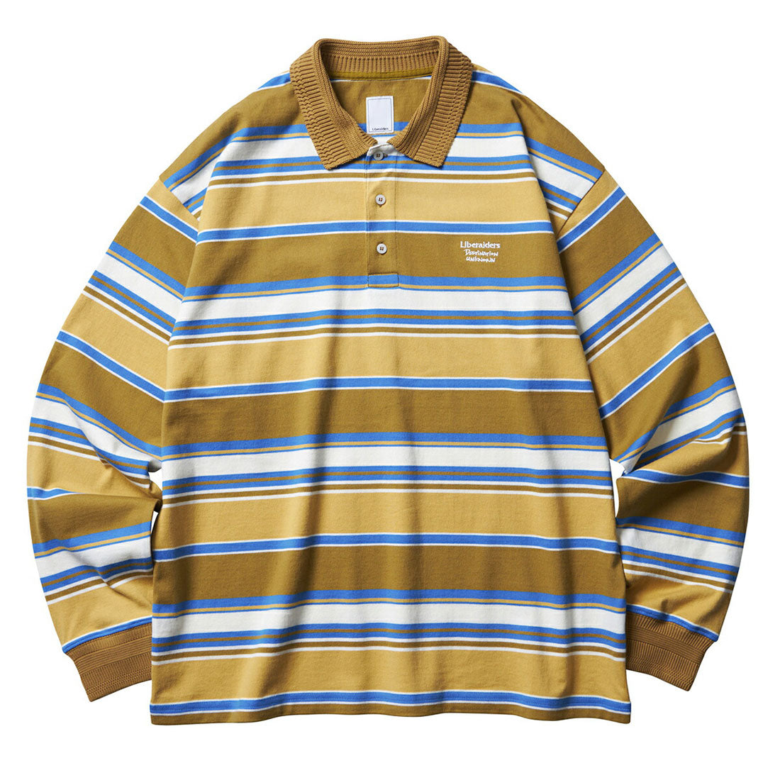 リベレイダース Liberaiders Liberaiders MULTI STRIPE L/S POLO SHIRT（リベレイダース マルチ ストライプ ロングスリーブ ポロシャツ） （BEIGE） BEIGE