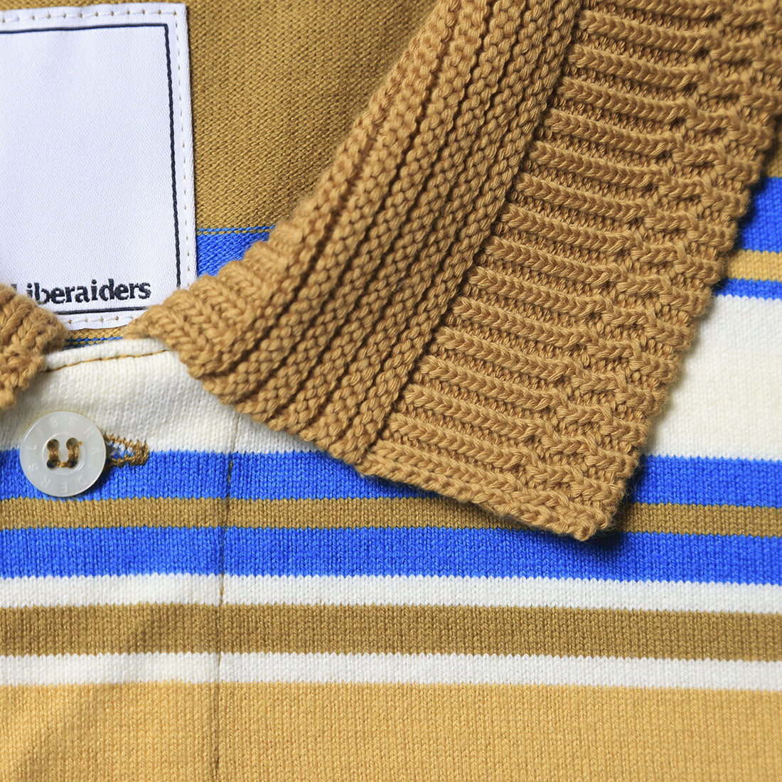 リベレイダース Liberaiders Liberaiders MULTI STRIPE L/S POLO SHIRT（リベレイダース マルチ ストライプ ロングスリーブ ポロシャツ） （BEIGE） BEIGE