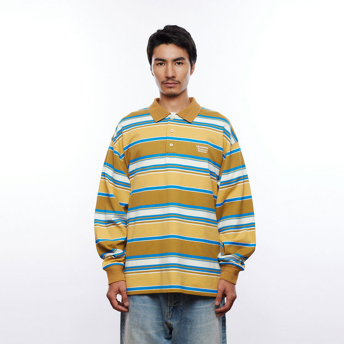 リベレイダース Liberaiders Liberaiders MULTI STRIPE L/S POLO SHIRT（リベレイダース マルチ ストライプ ロングスリーブ ポロシャツ） （BEIGE） BEIGE