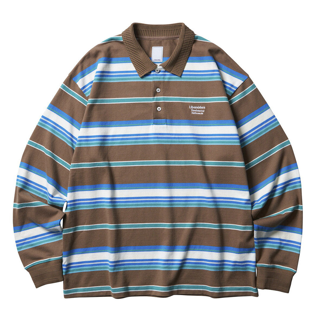 リベレイダース Liberaiders Liberaiders MULTI STRIPE L/S POLO SHIRT（リベレイダース マルチ ストライプ ロングスリーブ ポロシャツ） （BROWN） BROWN