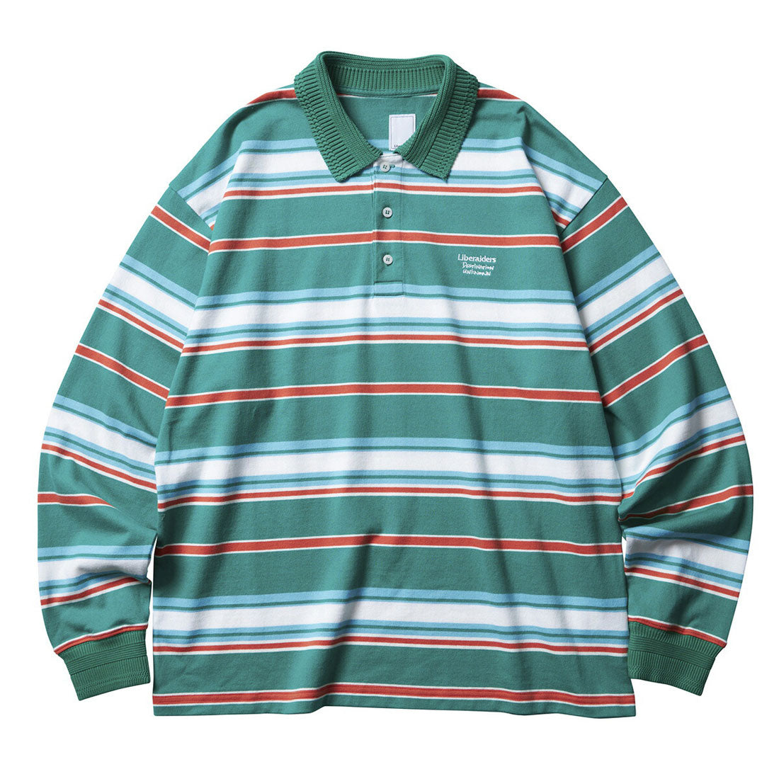 リベレイダース Liberaiders Liberaiders MULTI STRIPE L/S POLO SHIRT（リベレイダース マルチ ストライプ ロングスリーブ ポロシャツ） （GREEN） GREEN