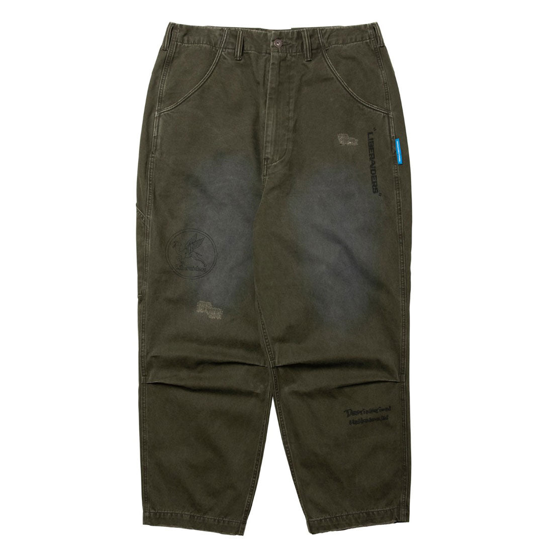 リベレイダース Liberaiders ハンドライティング プリント チノ サルエルパンツ（HANDWRITING PRINT CHINO SARROUEL PANTS） （GREEN） GREEN