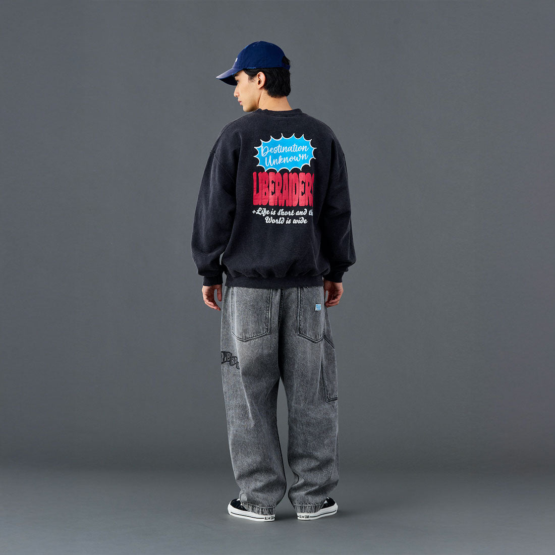 リベレイダース Liberaiders ダメージド デニム サルエル パンツ（DAMAGED DENIM SARROUEL PANTS） （BLACK） BLACK