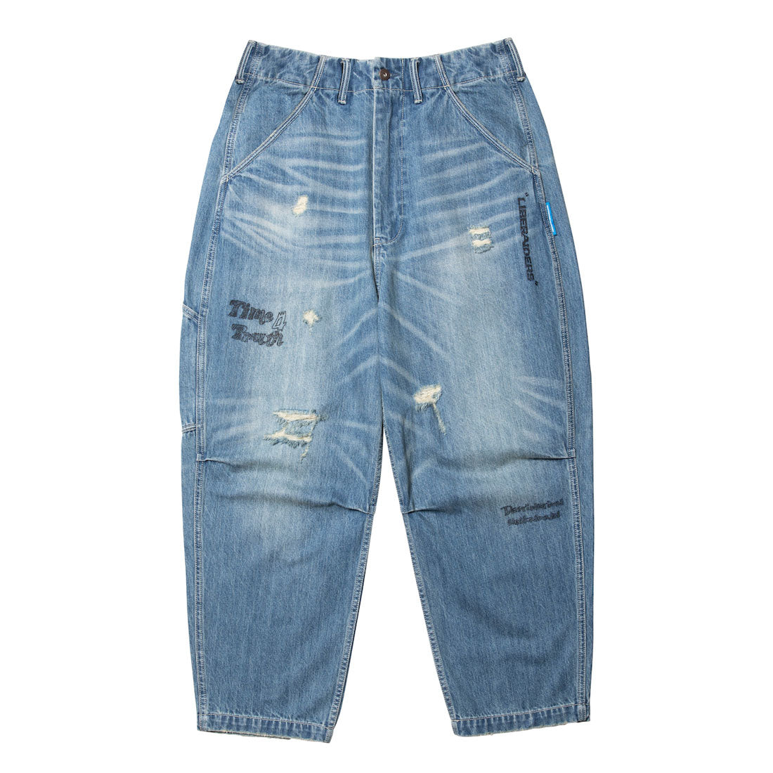リベレイダース Liberaiders ダメージド デニム サルエル パンツ（DAMAGED DENIM SARROUEL PANTS） （BLUE） BLUE