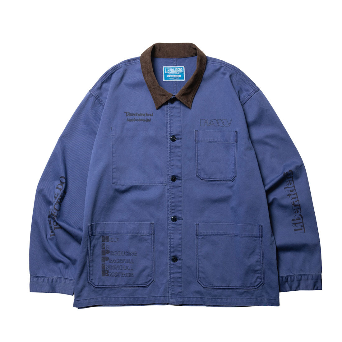 リベレイダース Liberaiders ハンドライティング プリント カバーオール（HANDWRITING PRINT COVERALL） （NAVY） NAVY