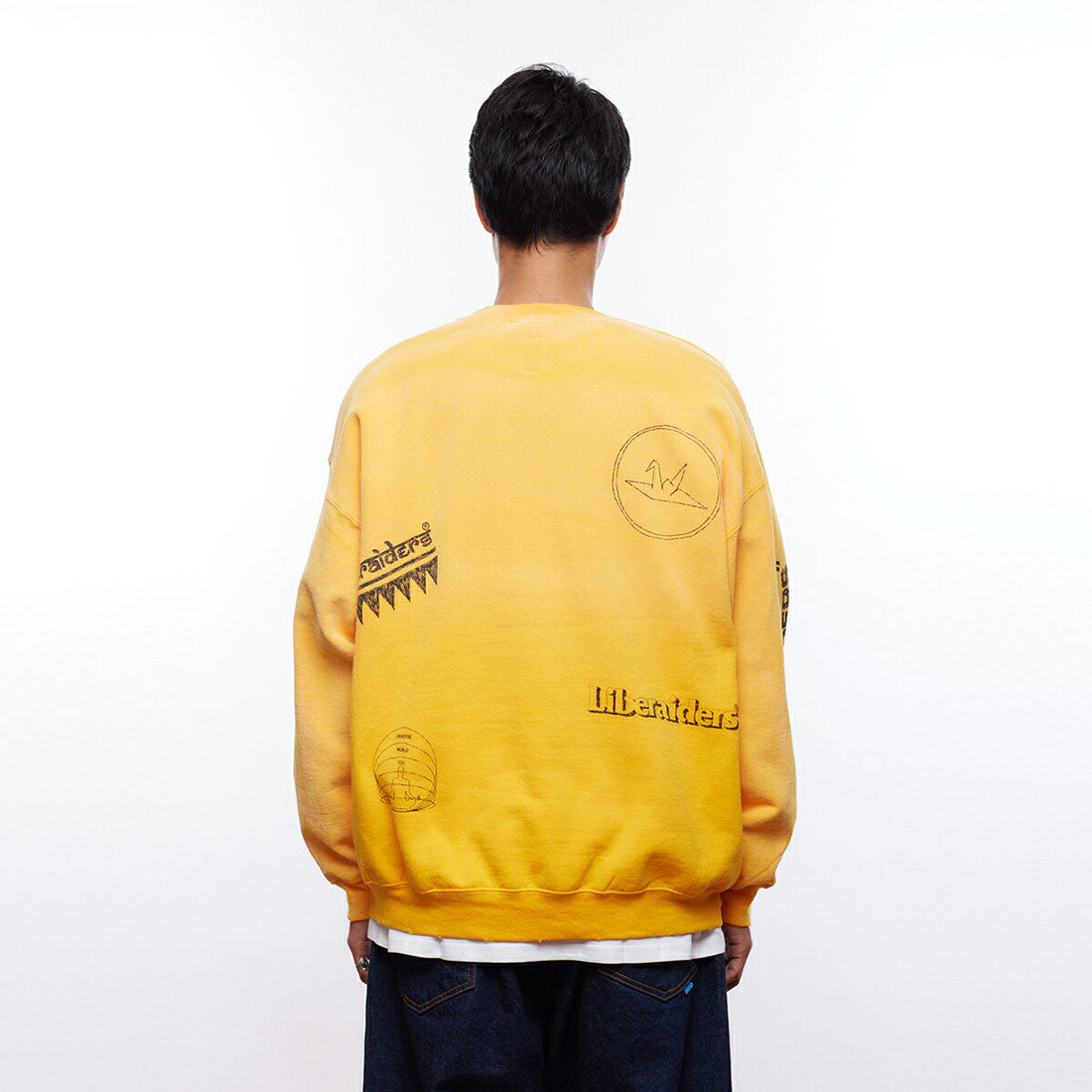 リベレイダース Liberaiders Liberaiders HANDWRITING PRINT CREWNECK（リベレイダース ハンドライティング プリント クルーネック） （YELLOW） YELLOW