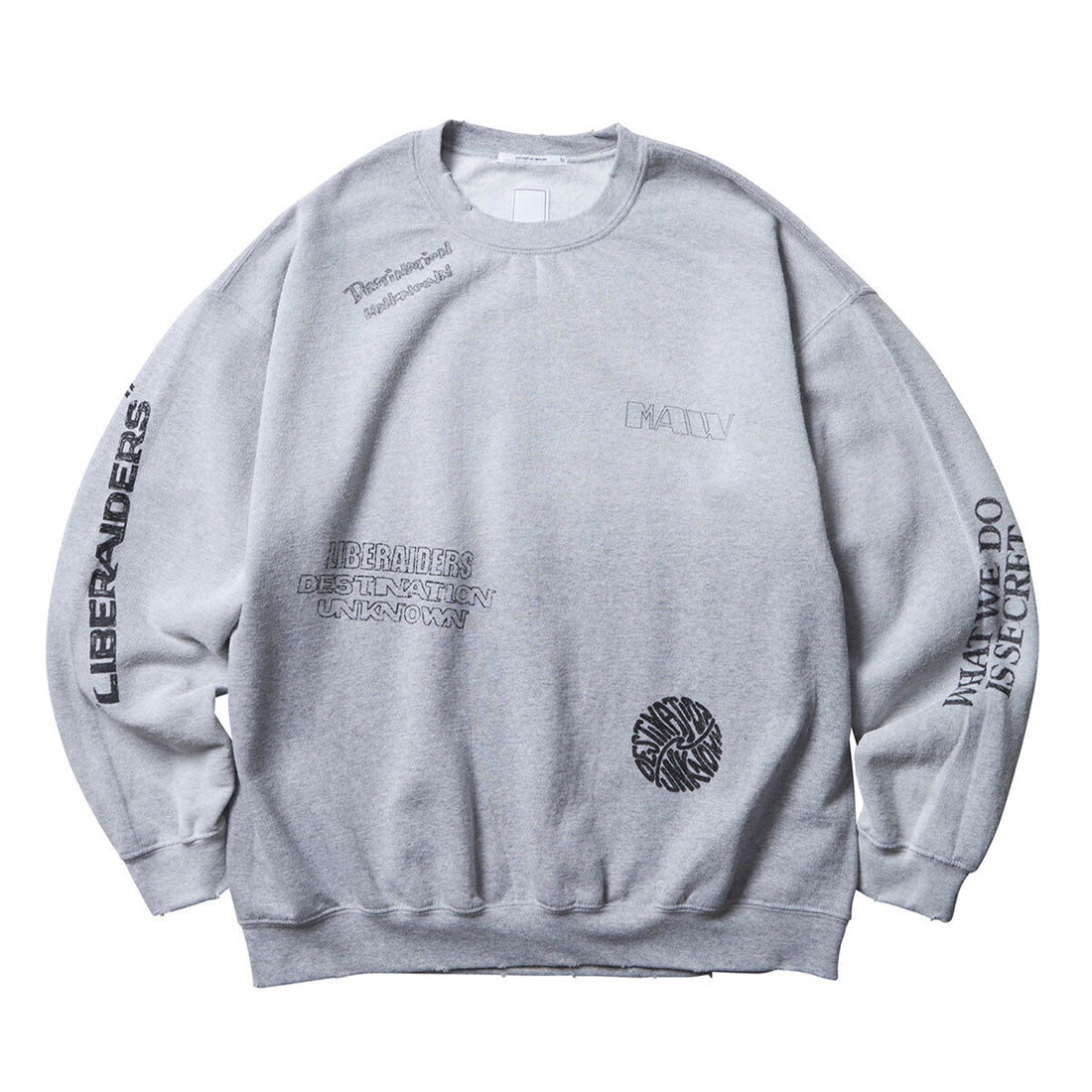 リベレイダース Liberaiders Liberaiders HANDWRITING PRINT CREWNECK（リベレイダース ハンドライティング プリント クルーネック） （GRAY） GRAY